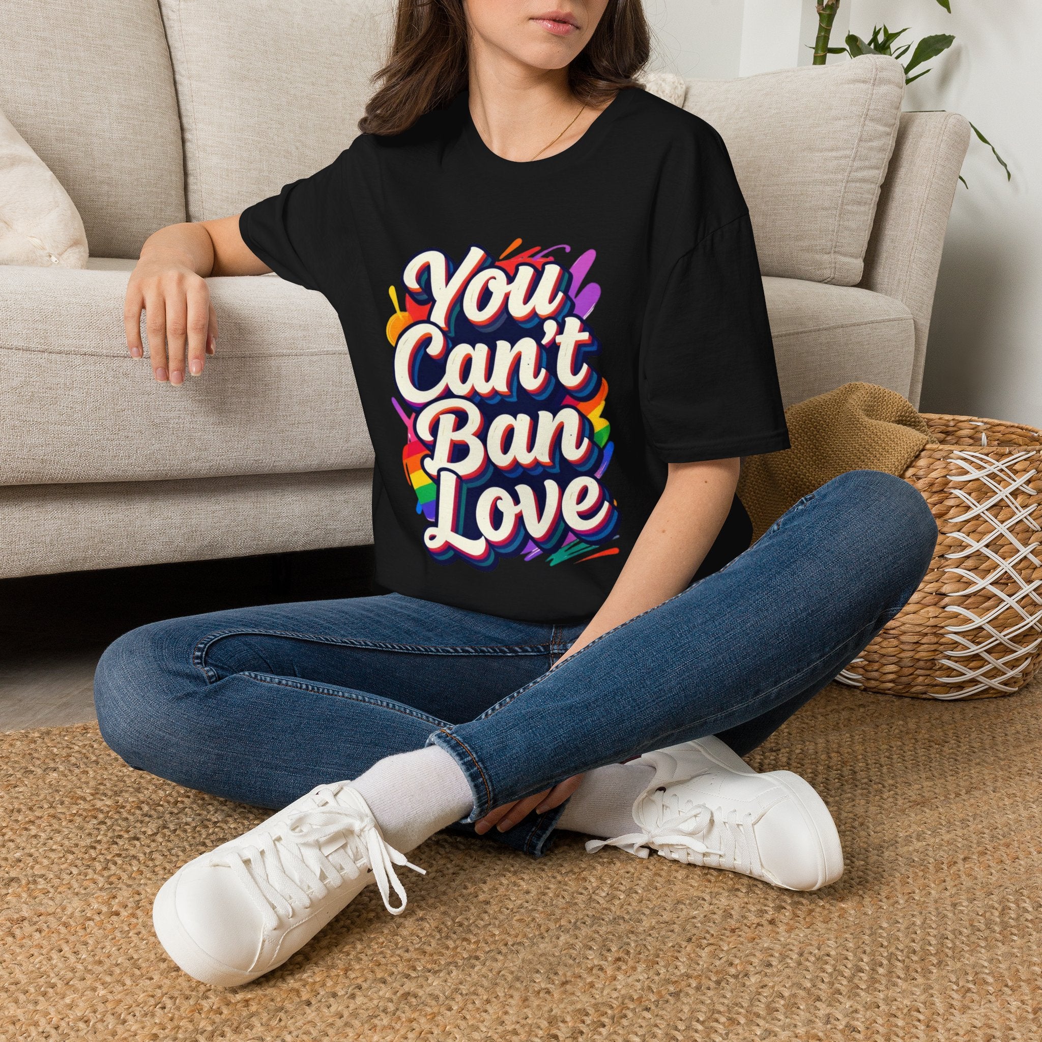 You Can't Ban Love T‑Shirt — Rainbow LGBTQ+ Pride Graphic Tee