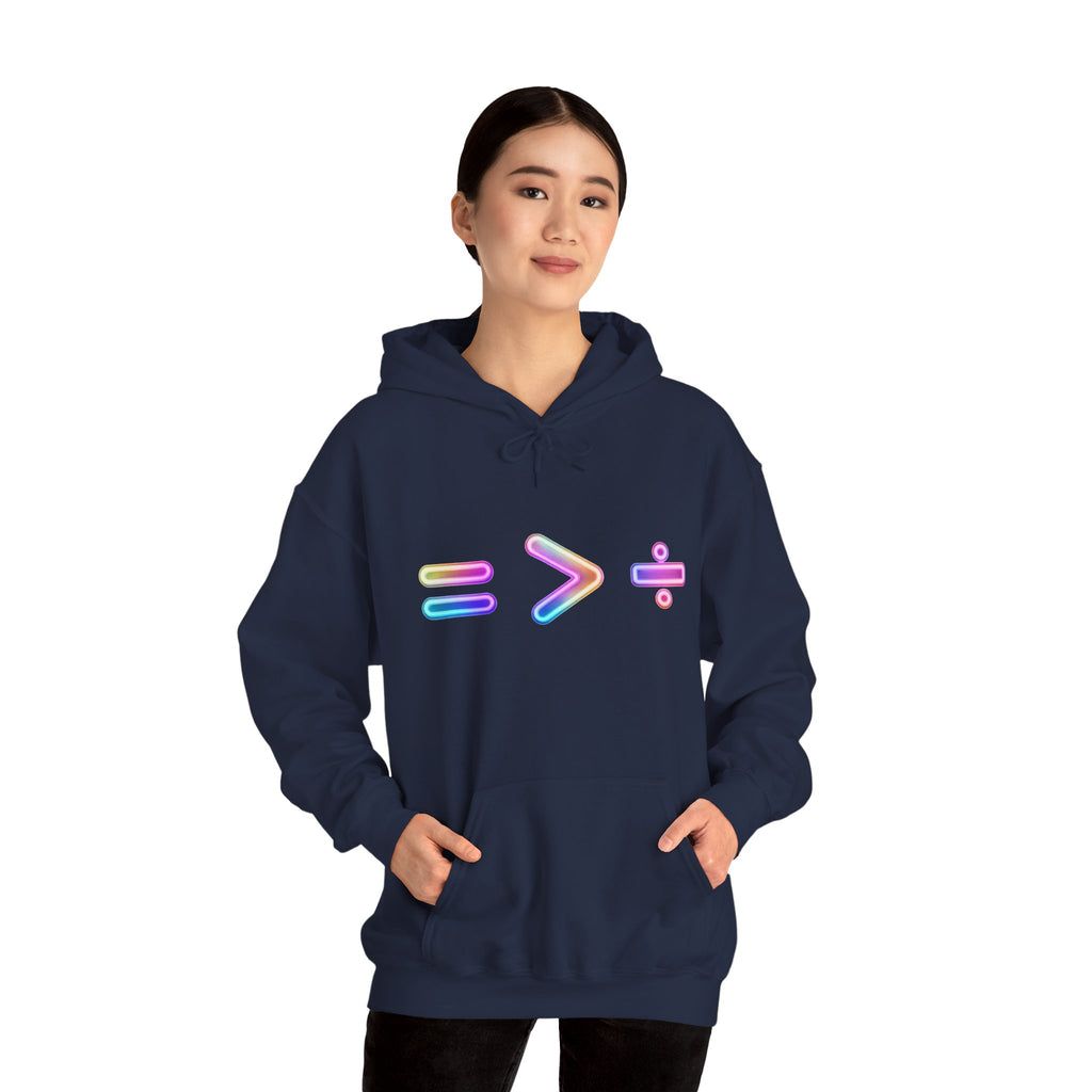 Equality is Greater than Division Neon Style Pullover Hoodie