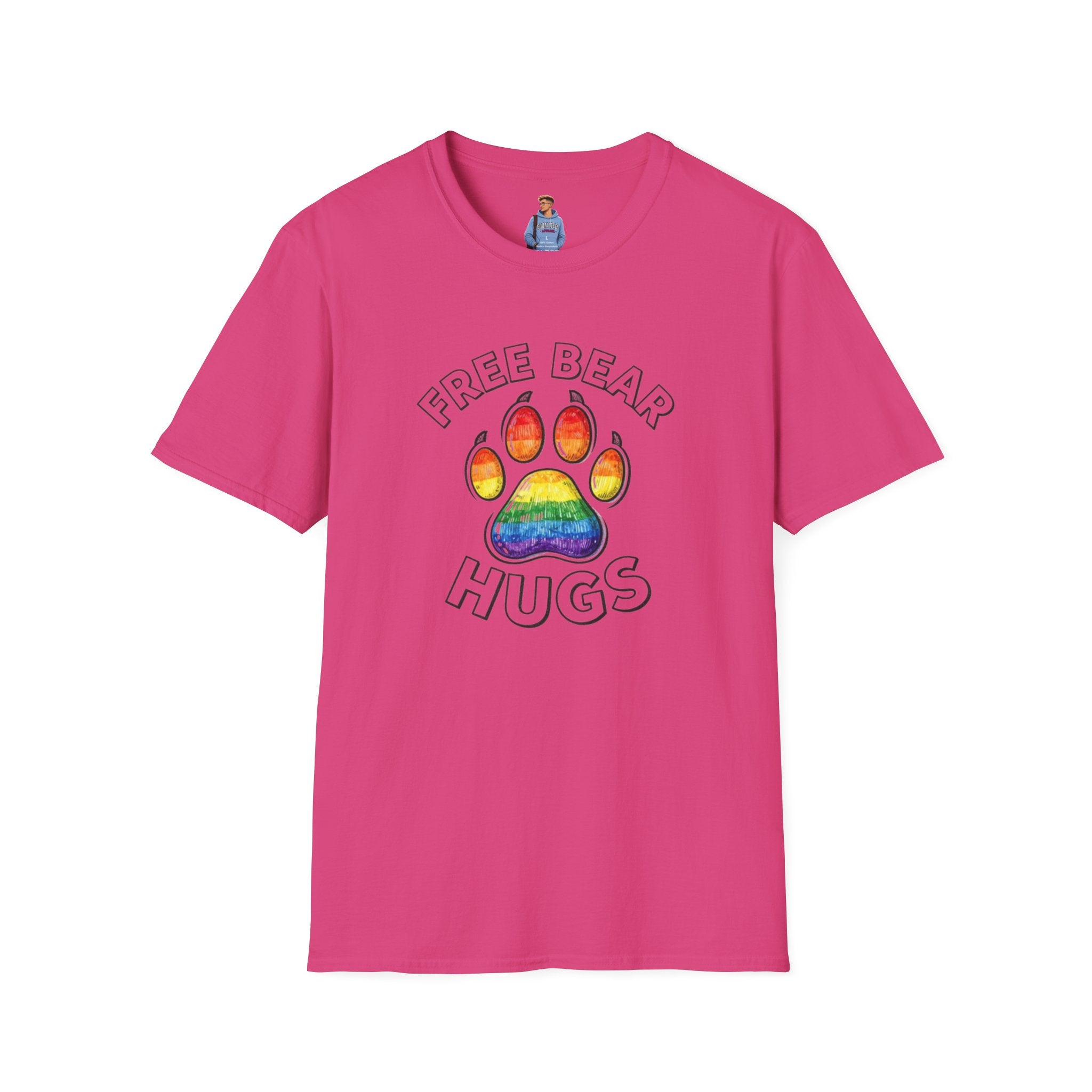 Free Bear Hugs Rainbow Paw T-Shirt