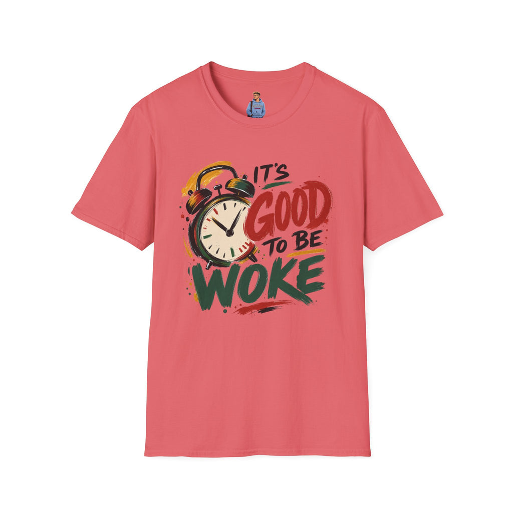 T-Shirt — "It's Good To Be Woke" Graphic Tee (Alarm Clock Design)