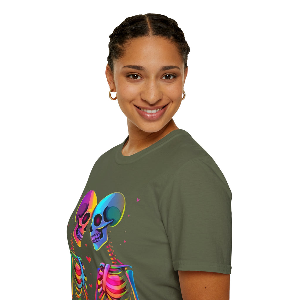 Rainbow Skeleton Love is Deeper Than Skin T-Shirt | Unisex Casual Tee