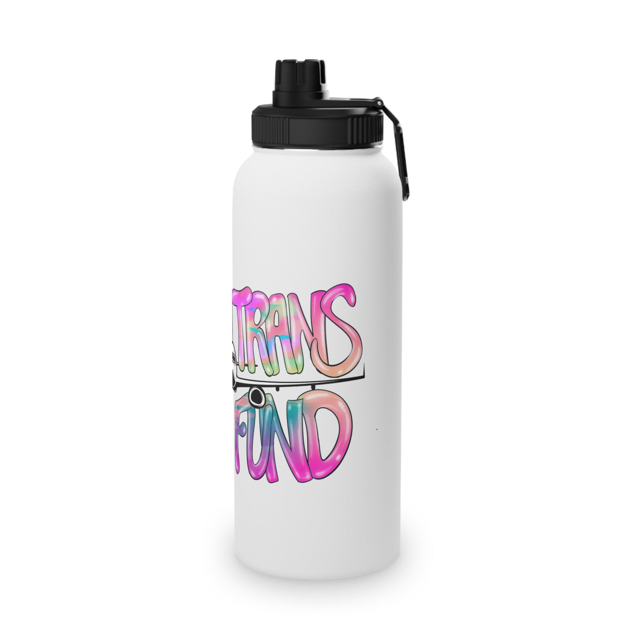 BTTF - Black Trans Travel Fund Logo Stainless Steel Sports Water Bottle