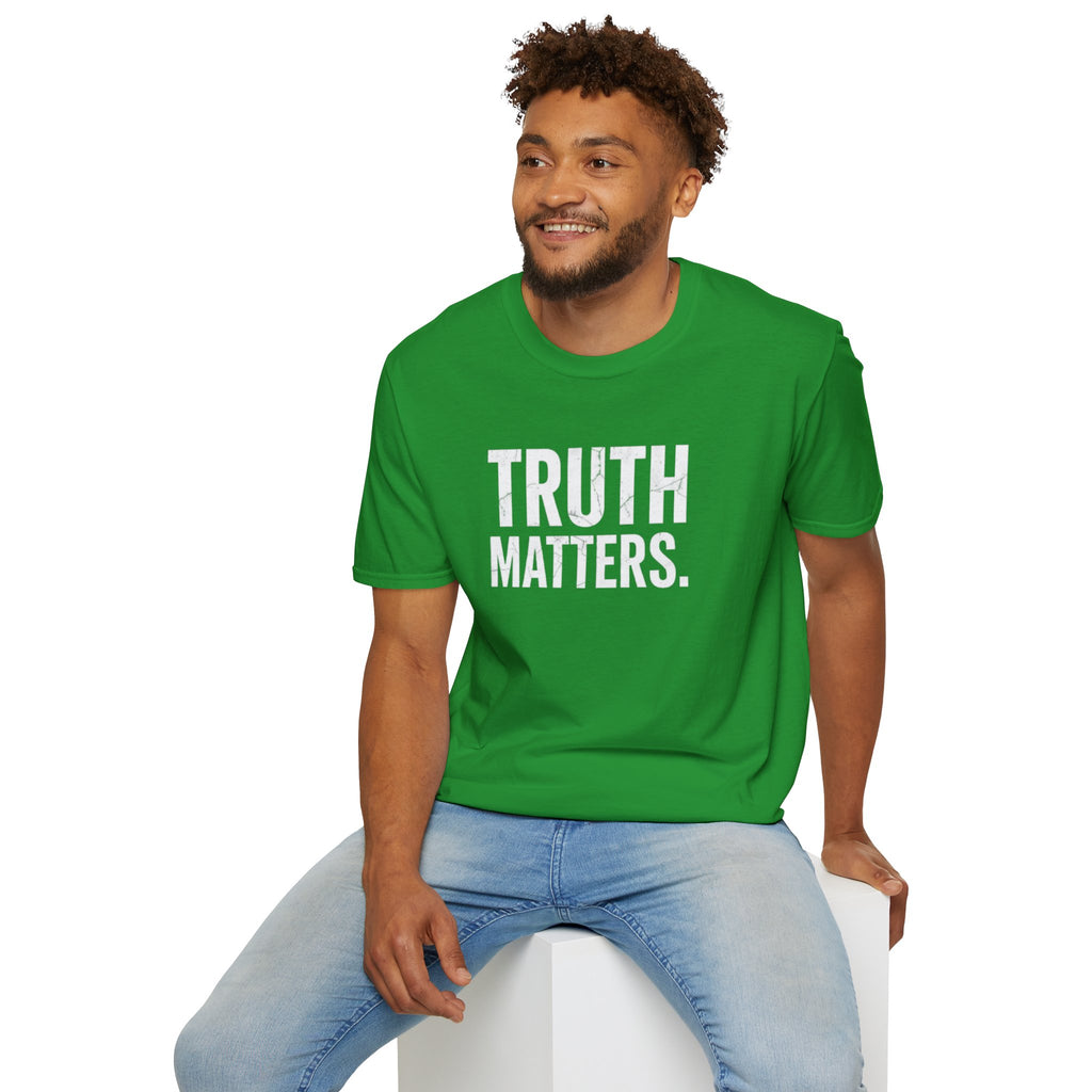 Camiseta unisex de estilo suave: camiseta con el lema "La verdad importa", ideal para activistas y uso diario.