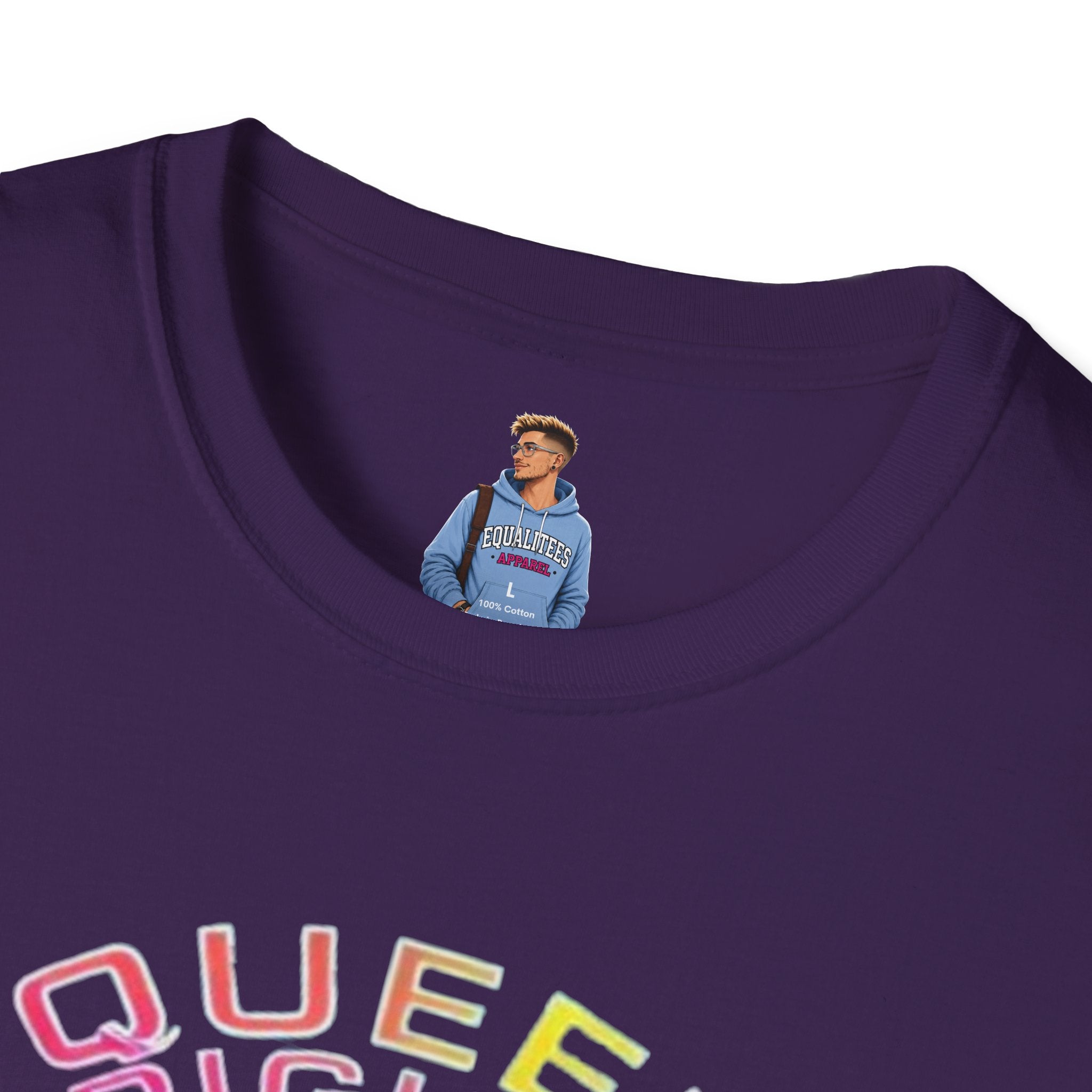 Unisex Softstyle T-Shirt - Queer Rights Are Human Rights Statement Tee
