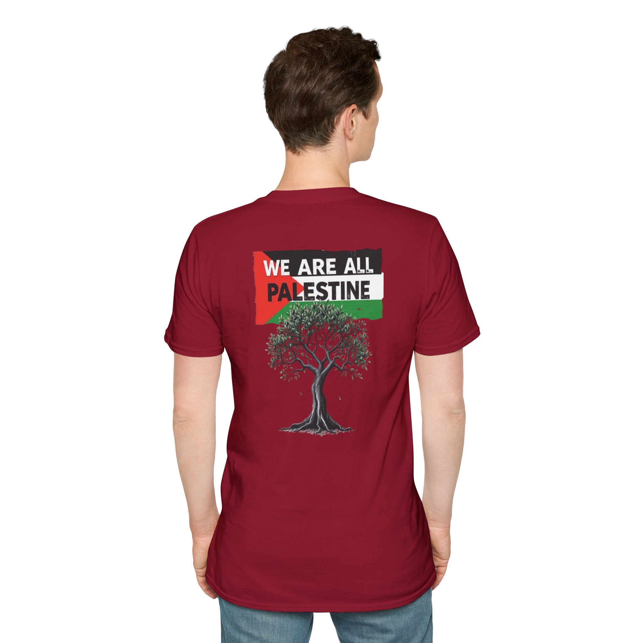 Camiseta unisex de estilo suave: "Apoya a Gaza y todos somos Palestina".