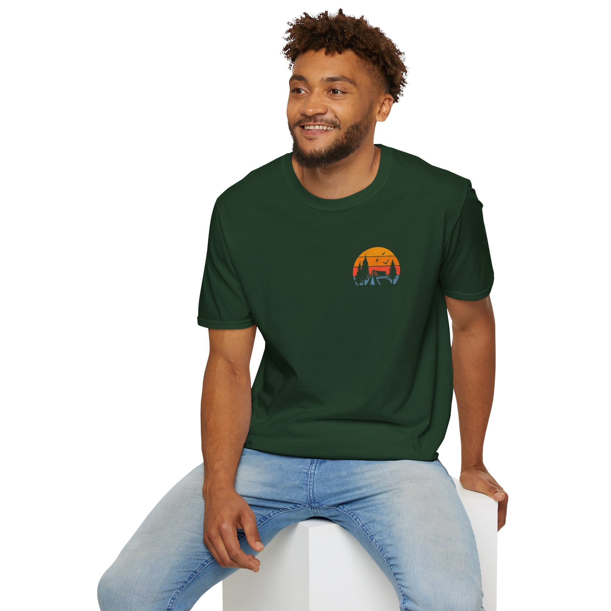Unisex Softstyle T-Shirt - 'I'd Rather Be Camping' Adventure Tee