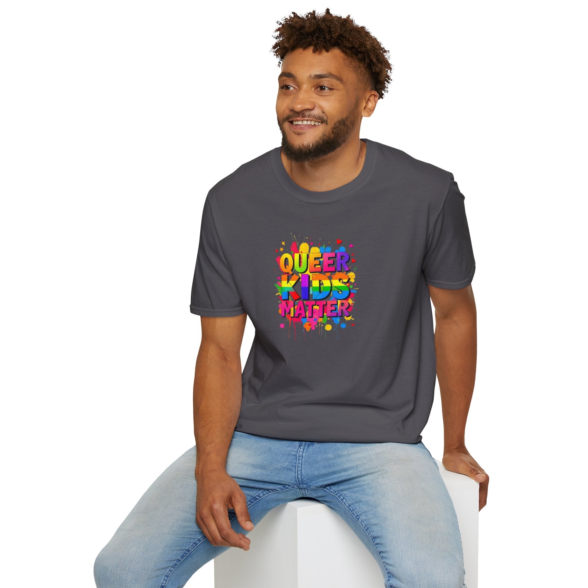 Queer Kids Matter Unisex Softstyle T-Shirt - Celebrate Inclusivity & Pride