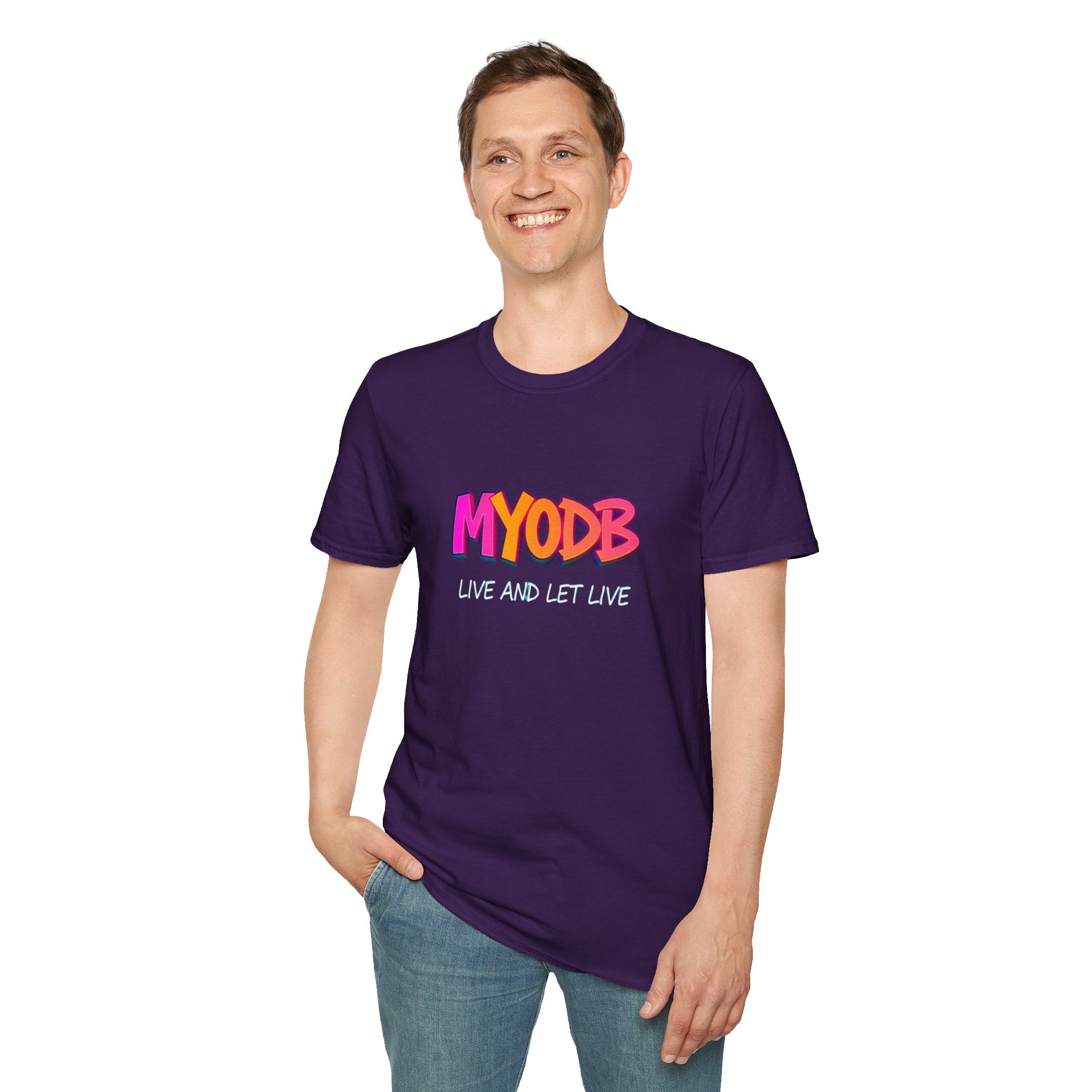Camiseta MYODB "Vive y deja vivir" | Camiseta unisex de estilo suave | Ropa informal