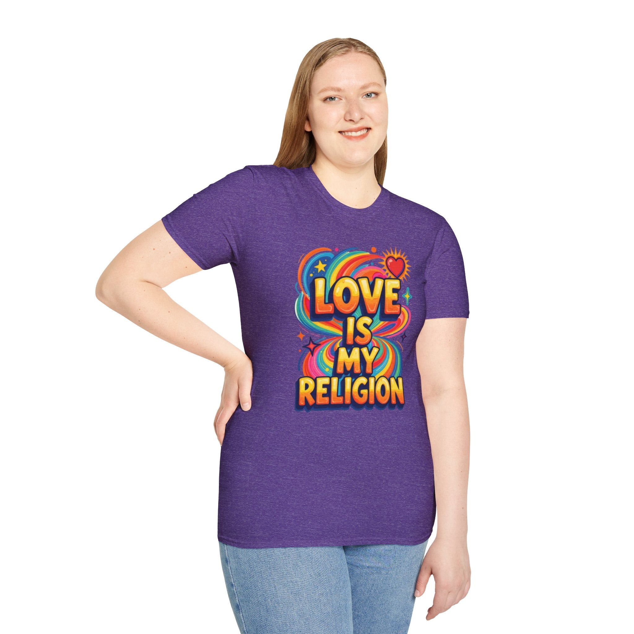 Love Is My Religion Retro Rainbow Graphic T-shirt