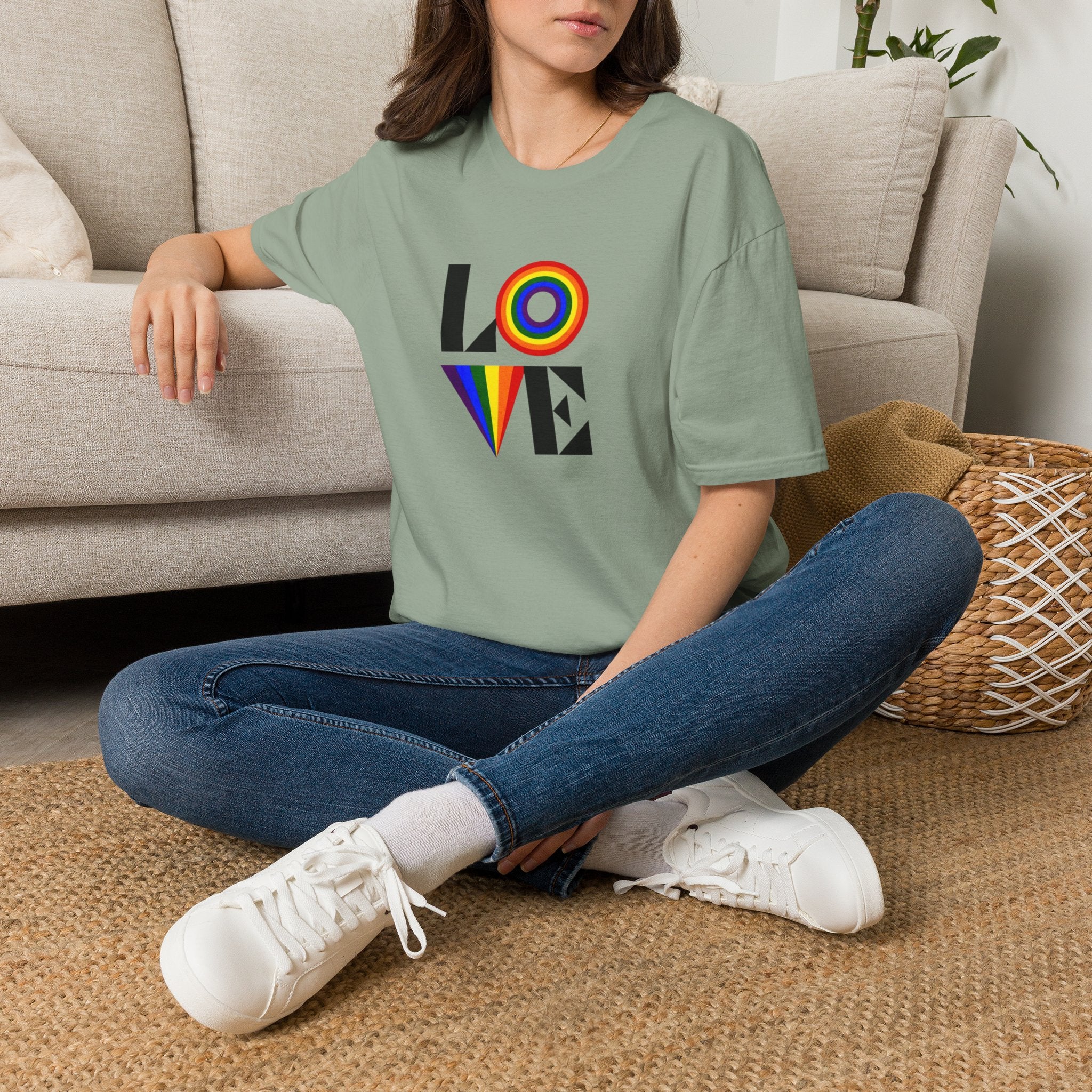 Vibrant LOVE Design for Pride Unisex Softstyle T-Shirt
