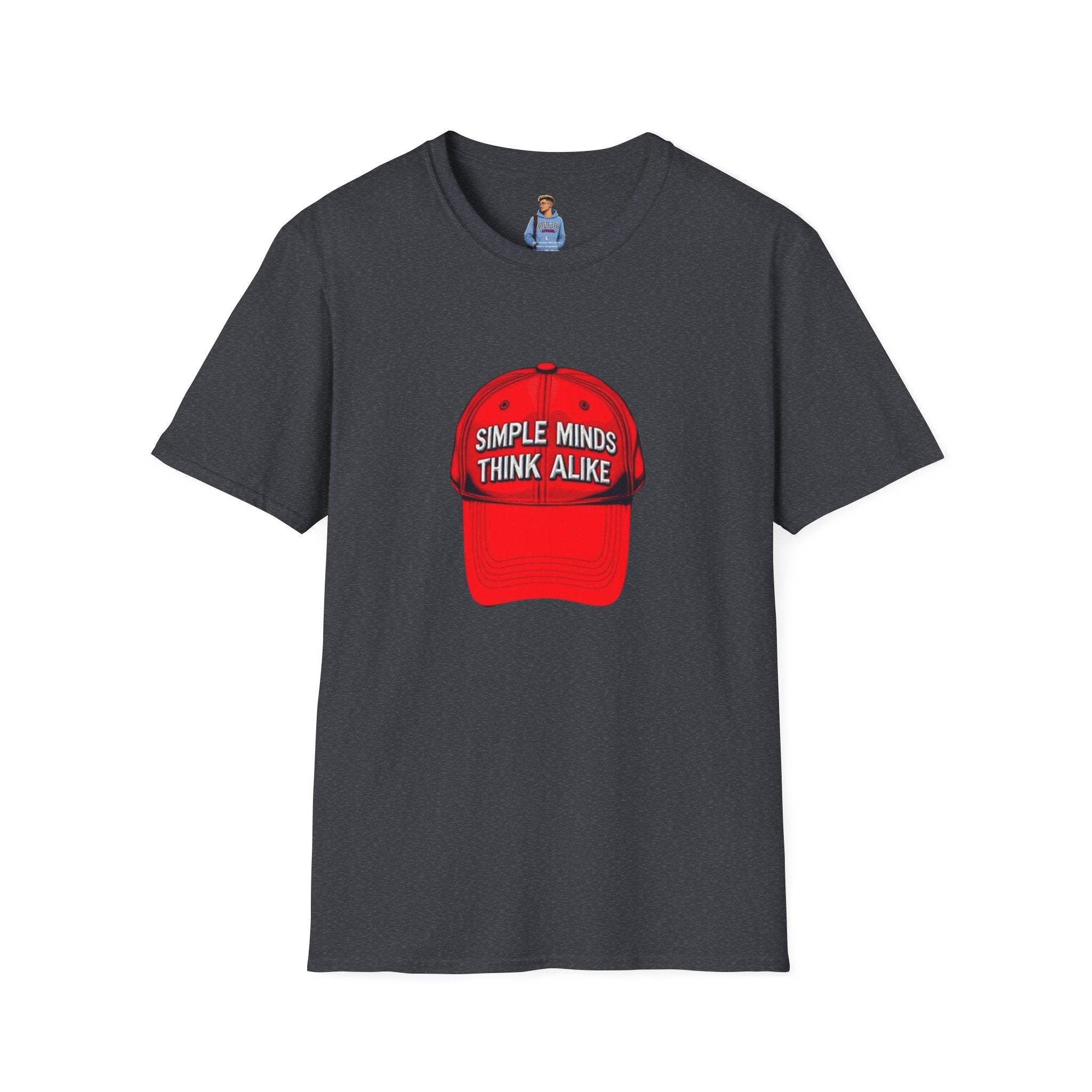 Camiseta unisex de estilo suave: camiseta gráfica con los lemas «Simple Minds Think Alike» y «Make America Think Again»
