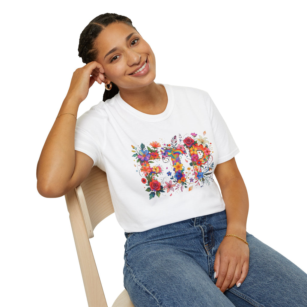 Floral 'FTP' Graphic T-Shirt