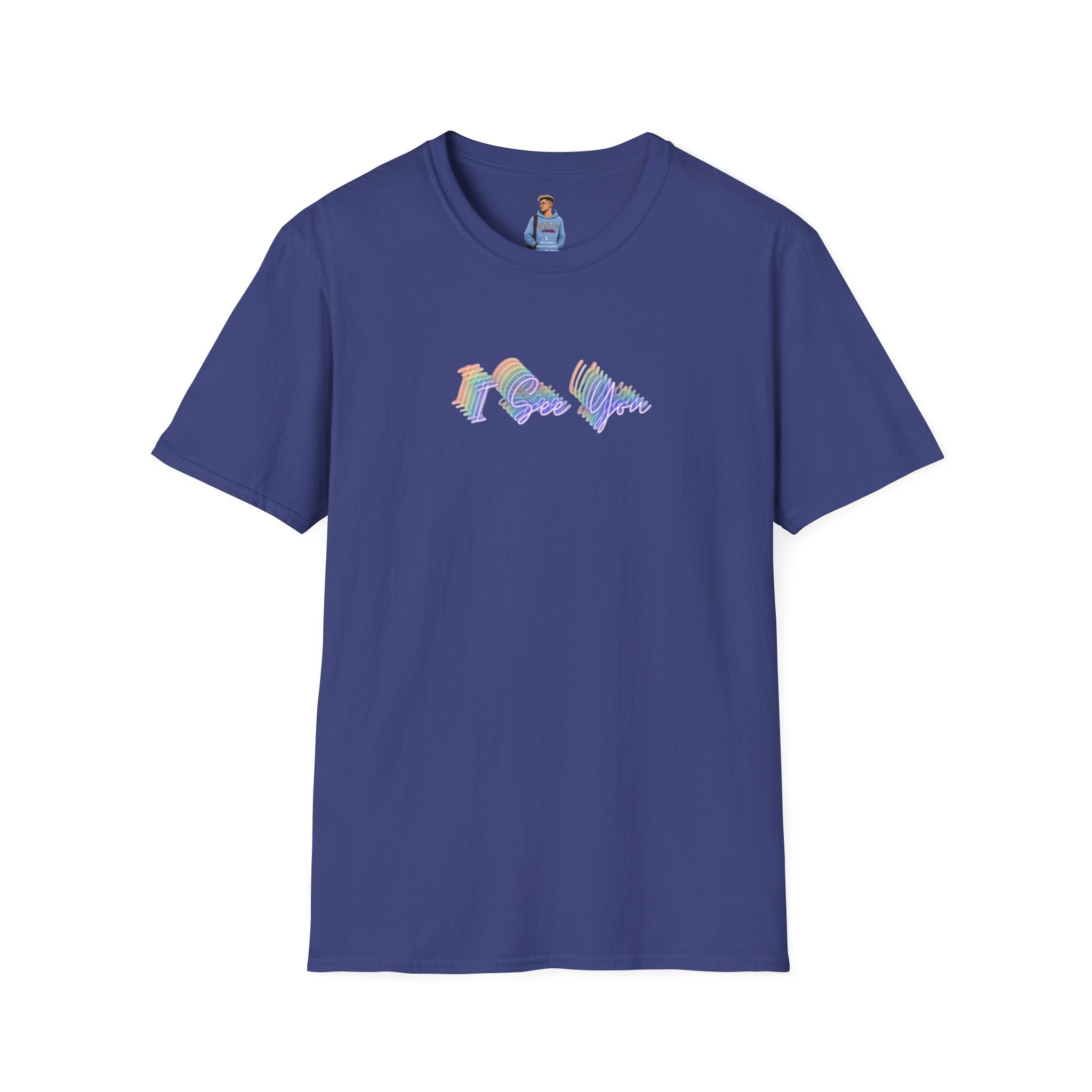 Camiseta unisex "Te veo" de estilo suave: diseño de ondas coloridas para la visibilidad LGBTQ+