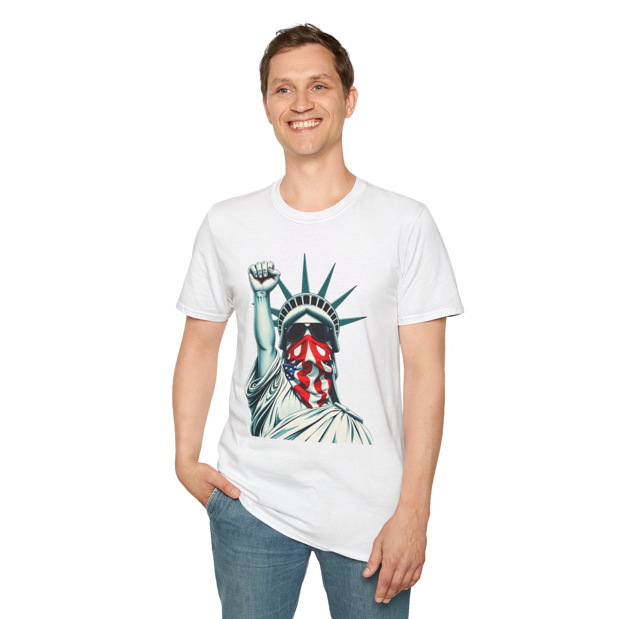 Resist - Patriotic Statue of Liberty T-Shirt - Unisex Softstyle Tee
