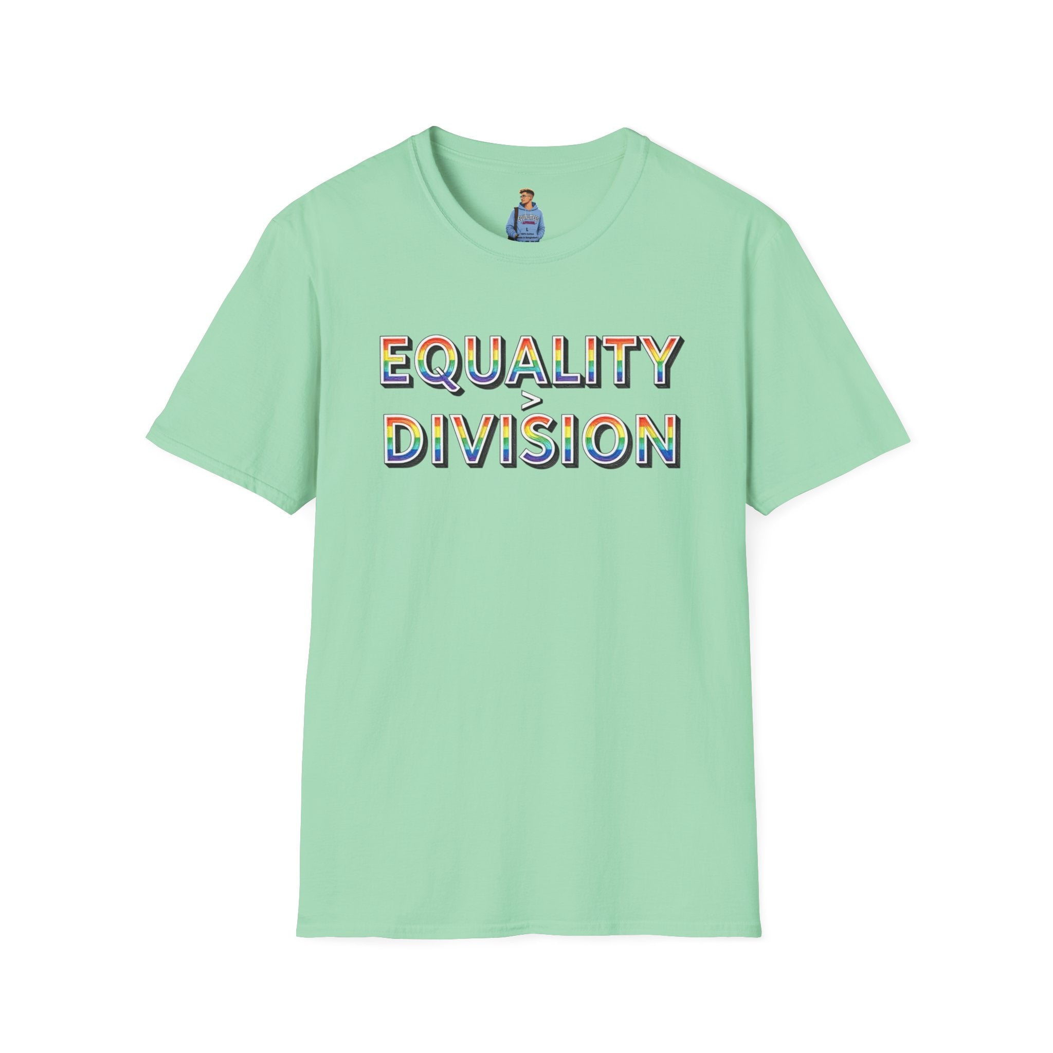 Equality is Greater Than Division T-Shirt — Rainbow Pride Graphic Tee