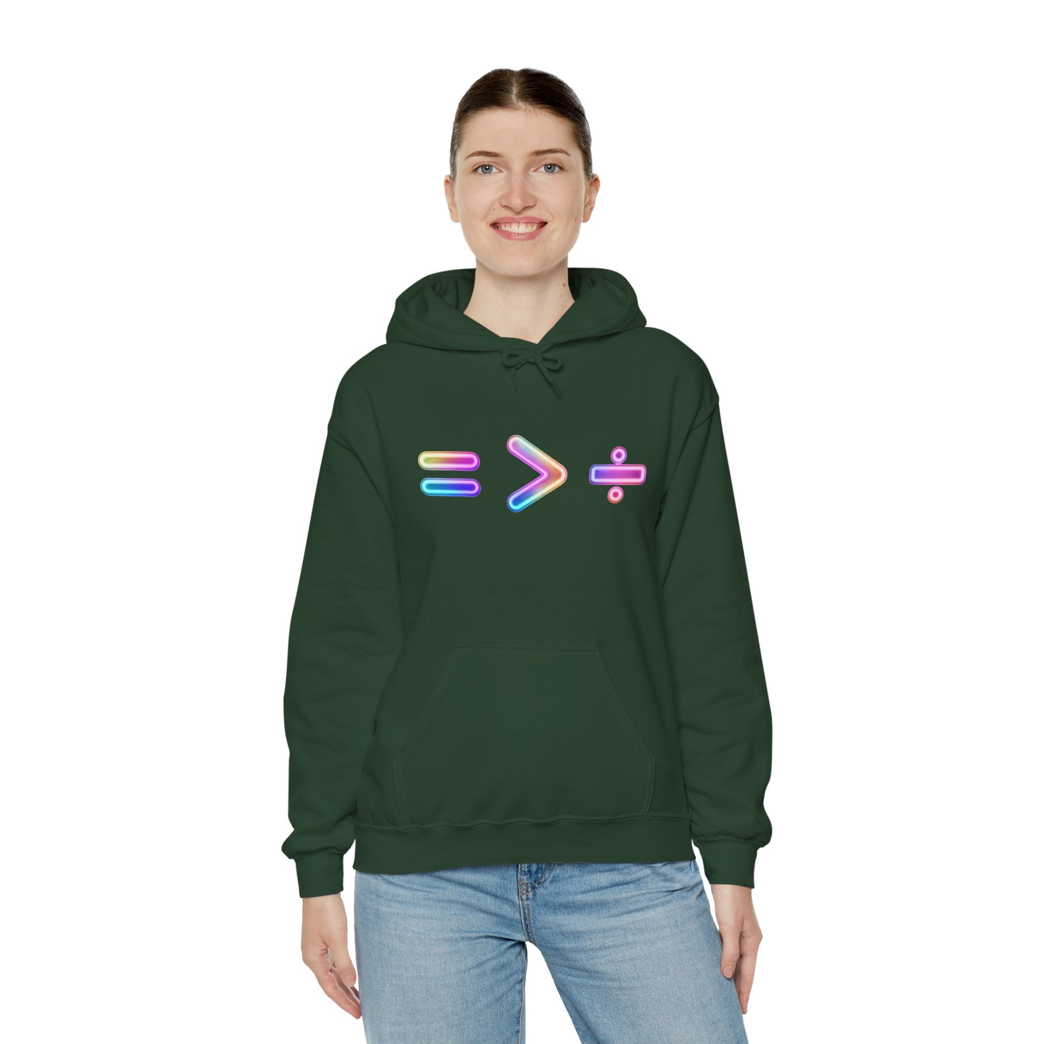 Equality is Greater than Division Neon Style Pullover Hoodie