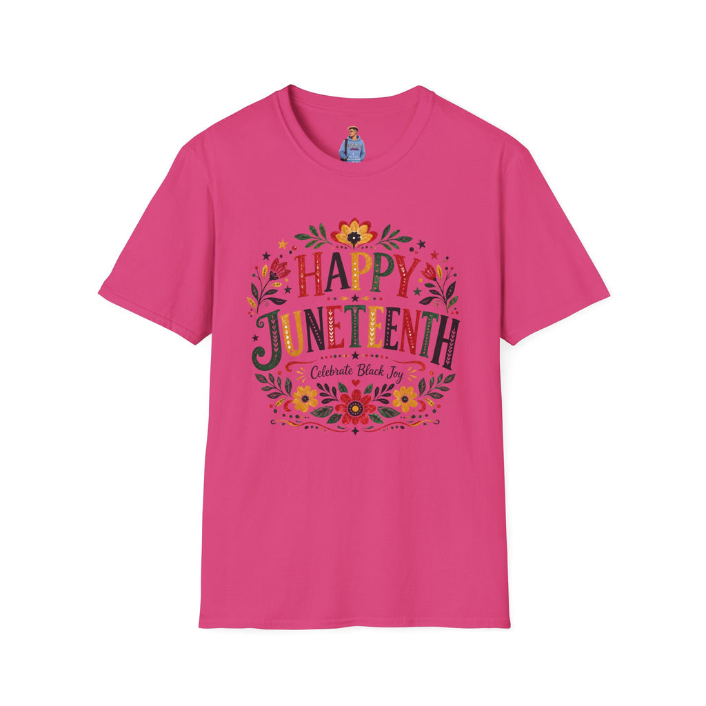 Juneteenth T-Shirt — "Happy Juneteenth" Floral Celebration Tee