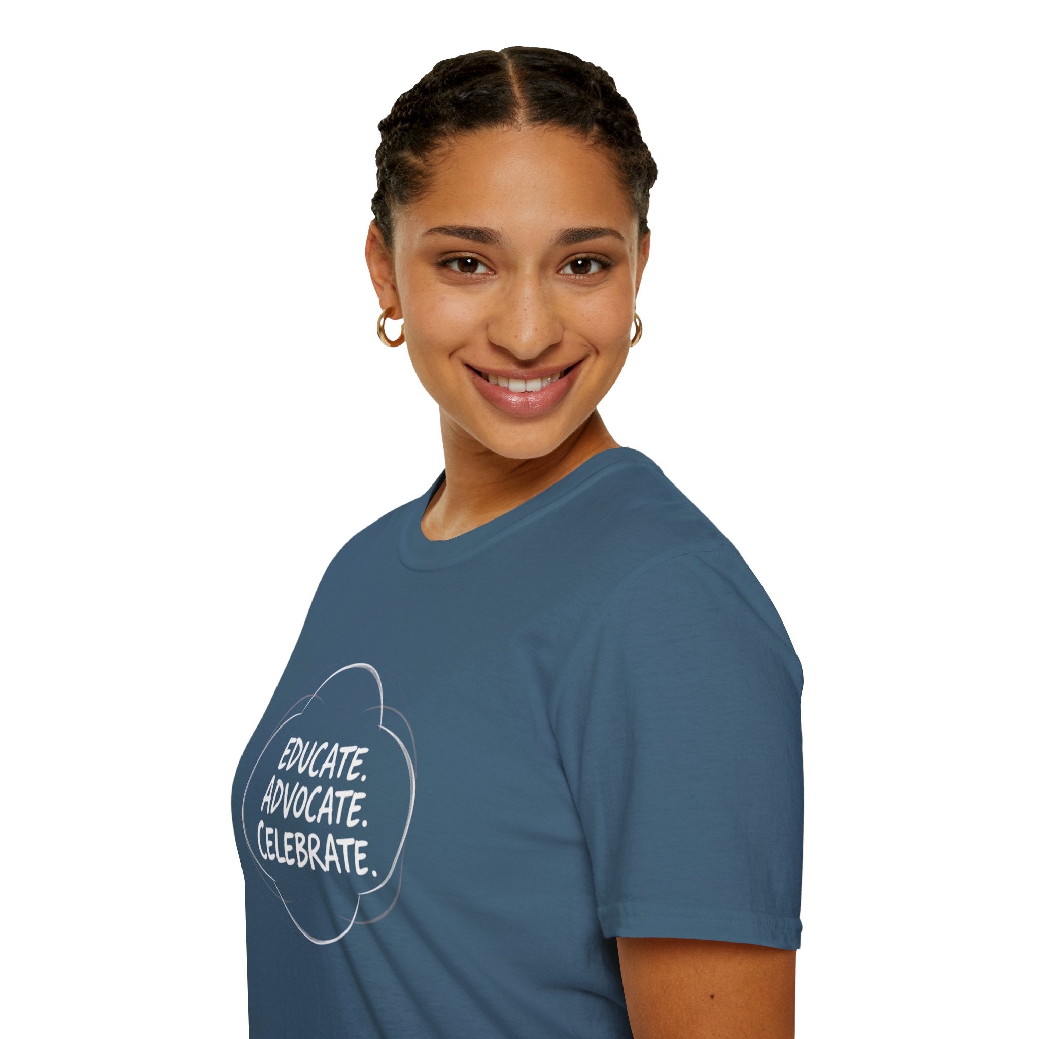 Subtle Pride Educate Advocate Celebrate Minimalist T-Shirt for Every Occasion