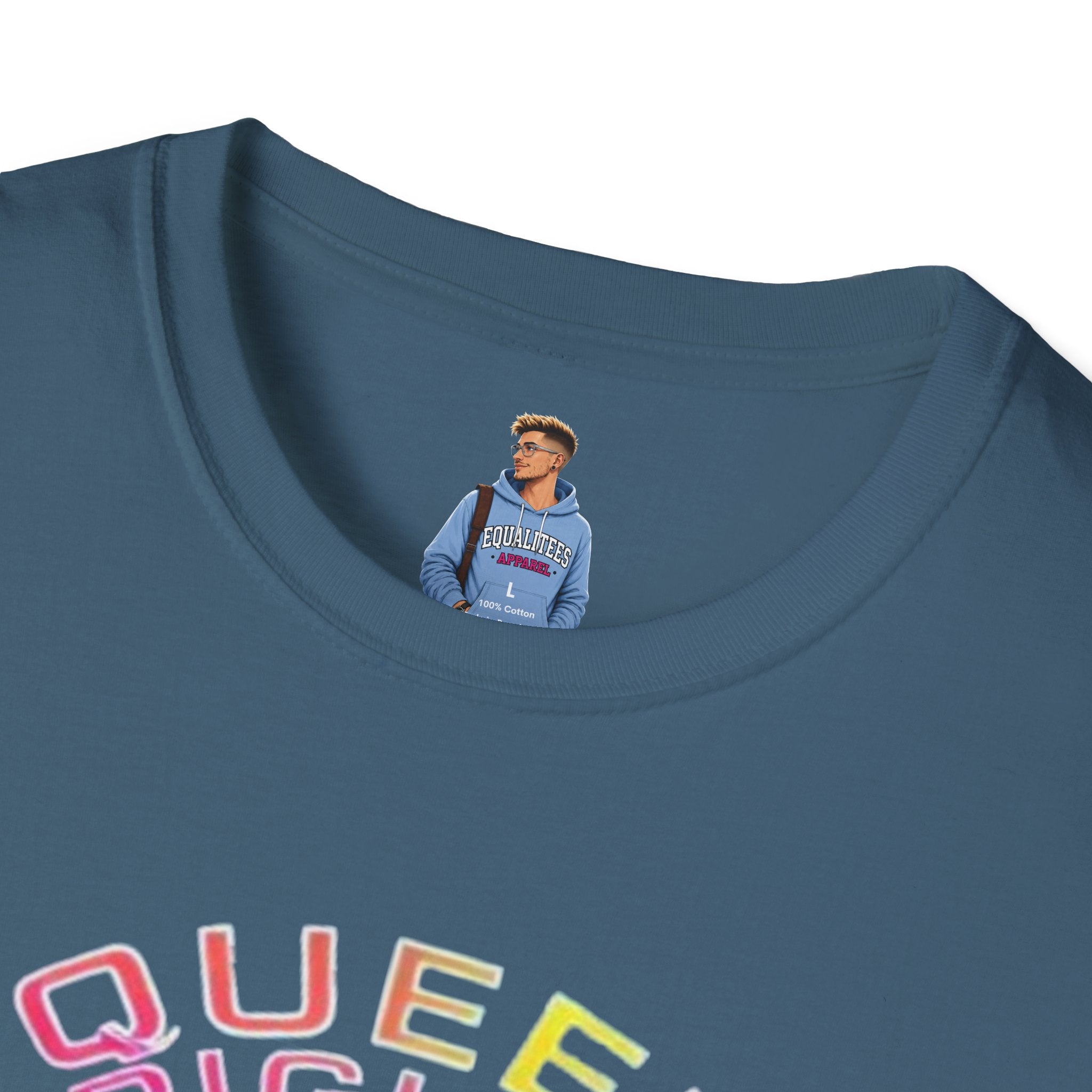 Unisex Softstyle T-Shirt - Queer Rights Are Human Rights Statement Tee