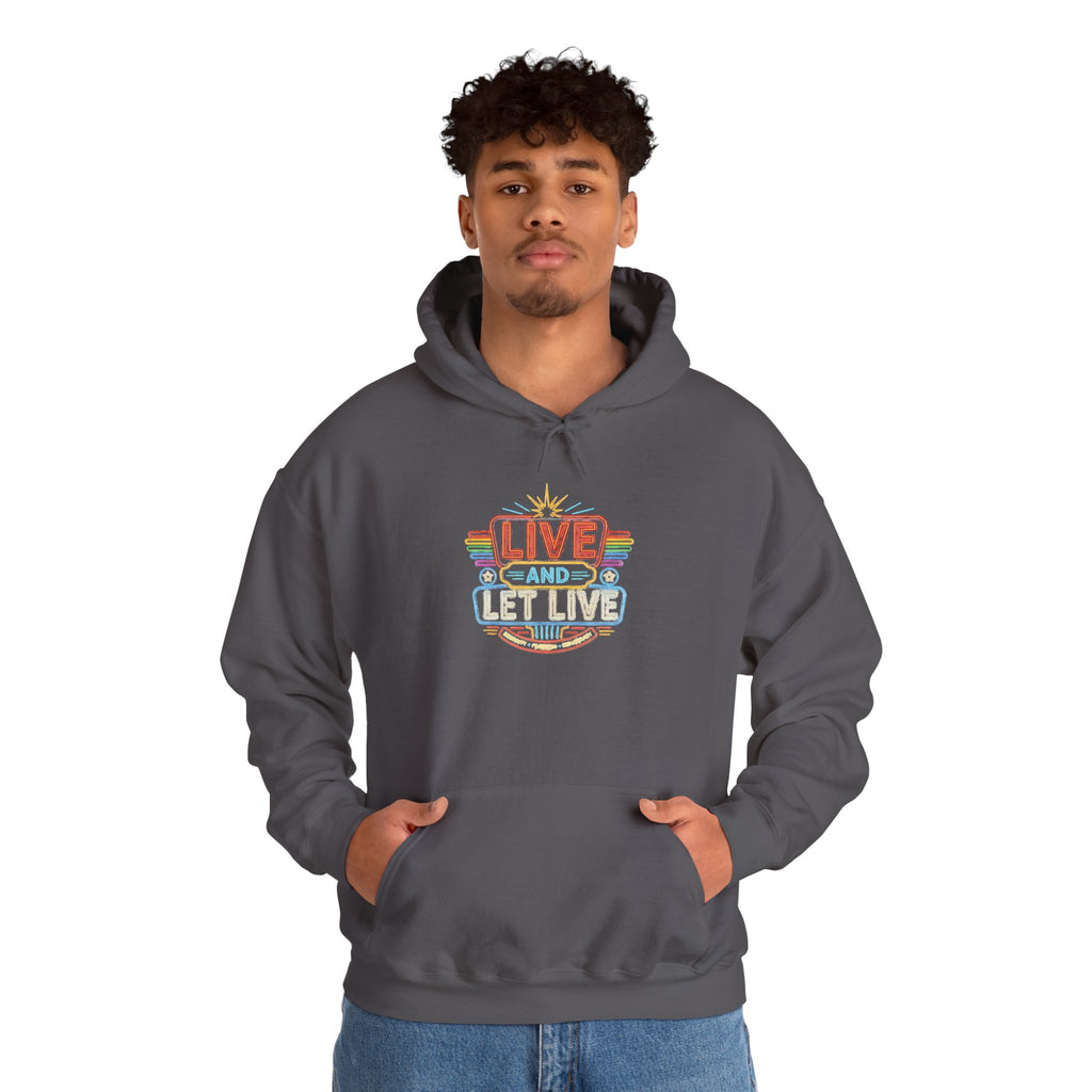 Live And Let Live Hoodie — Retro Peace Graphic Pullover