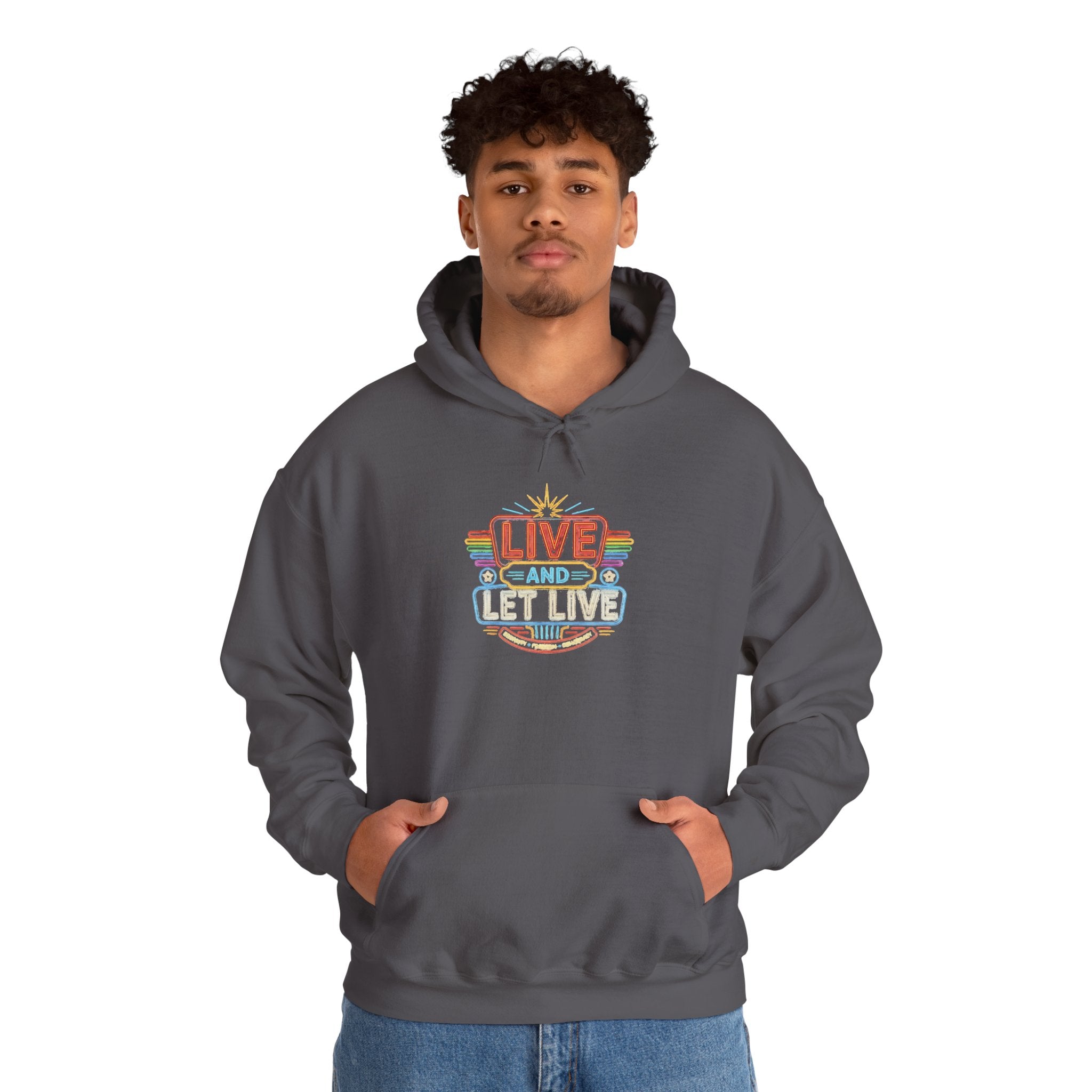 Live And Let Live Hoodie — Retro Peace Graphic Pullover