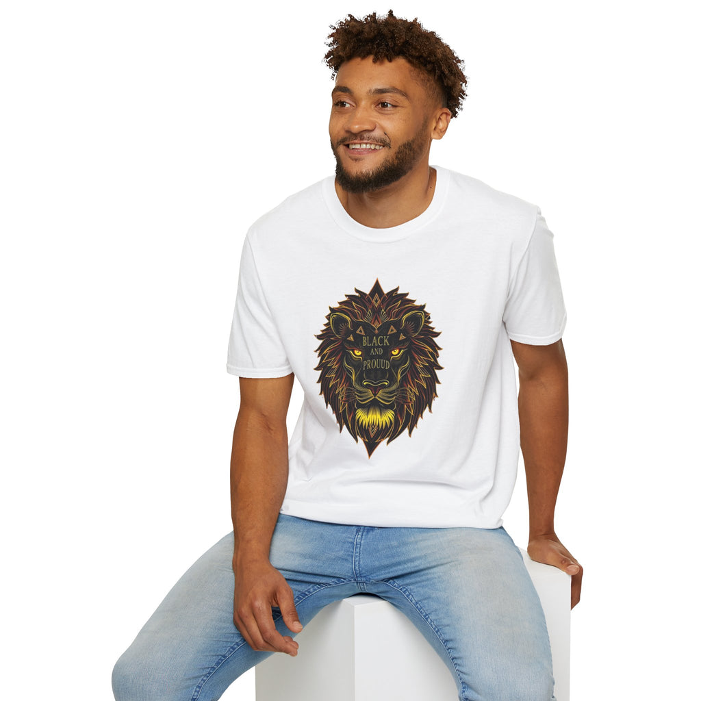Black & Proud Lion Softstyle T-Shirt - Unisex Graphic Tee