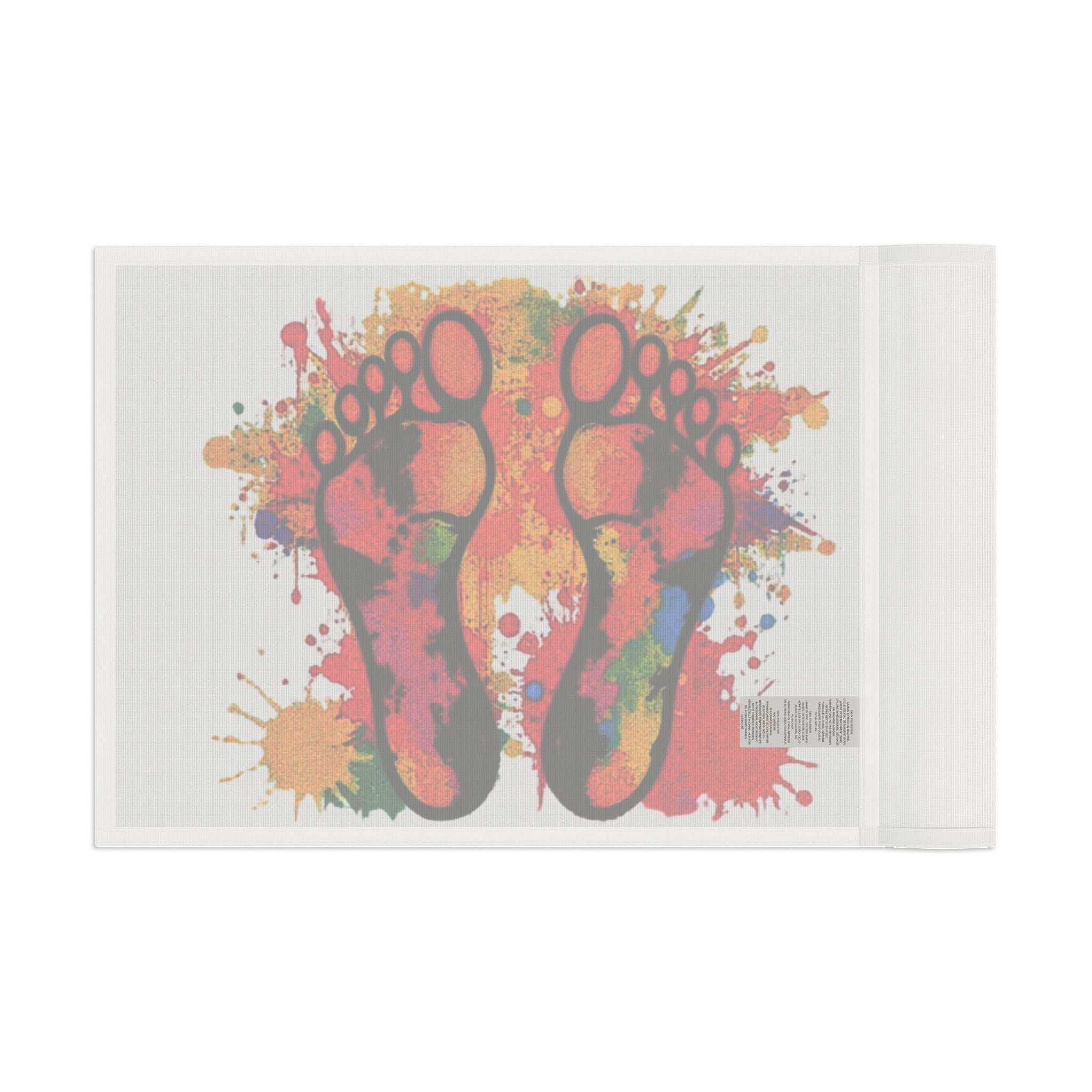 Rainbow Feet Paint Splatter Flag - Aesthetic LGBTQ+ Banner for Celebration & Home Decor - EqualiTees.Me