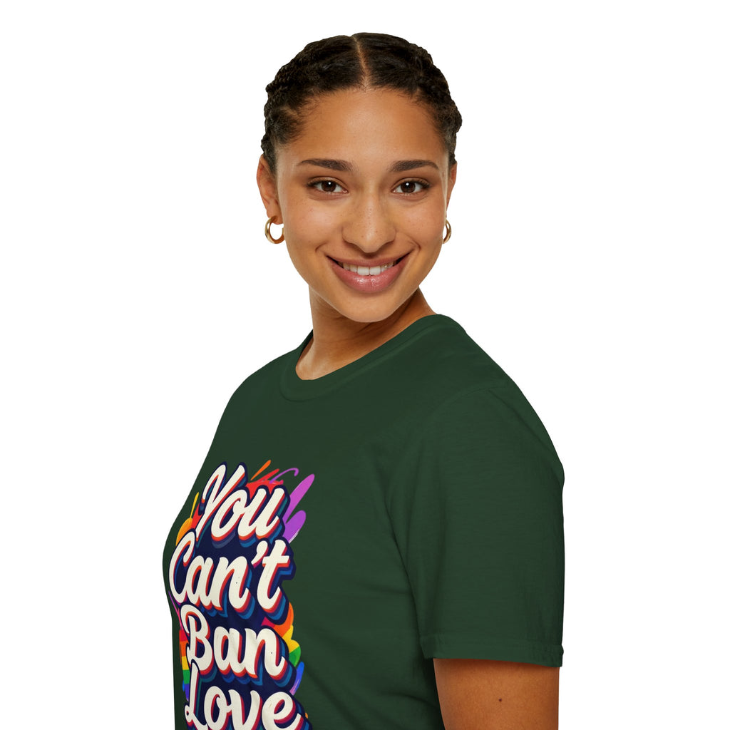 You Can't Ban Love T‑Shirt — Rainbow LGBTQ+ Pride Graphic Tee