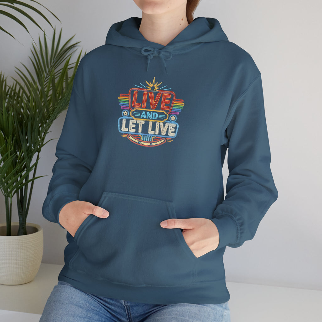 Live And Let Live Hoodie — Retro Peace Graphic Pullover