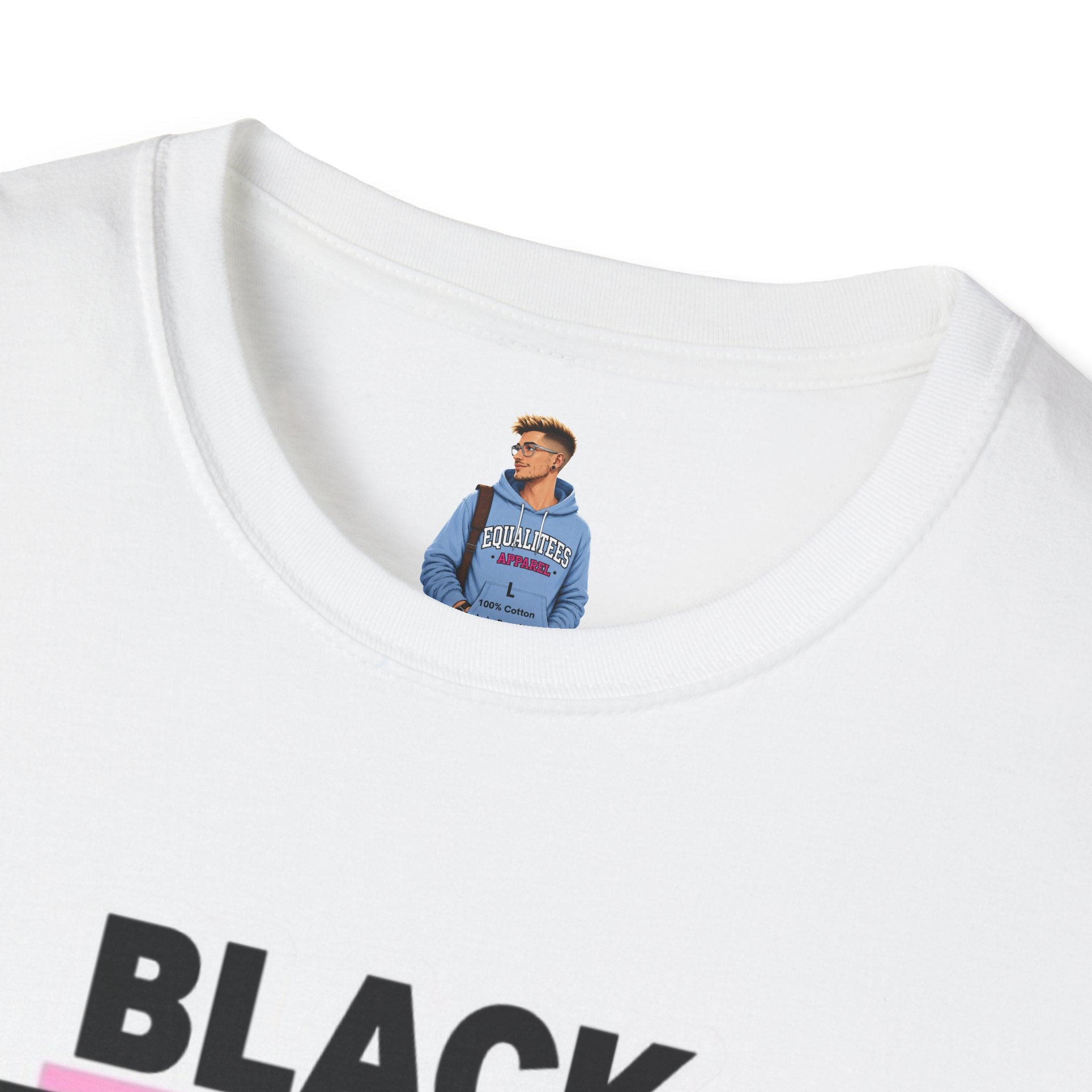Unisex Softstyle T-Shirt - Black Trans Lives Matter Statement Tee