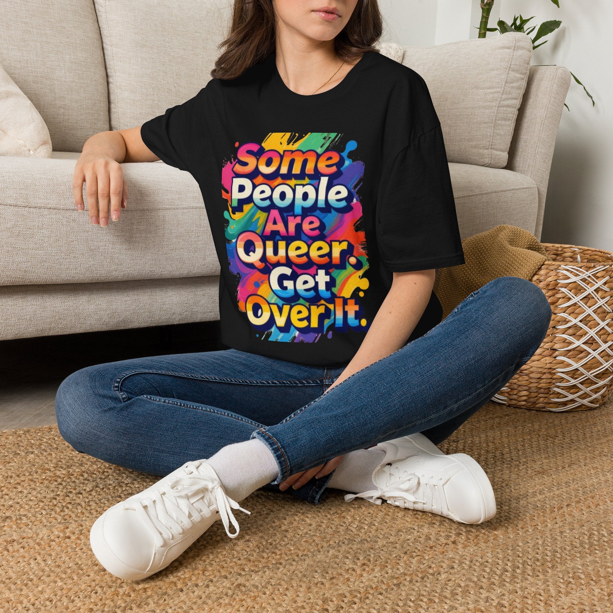 Some People Are Queer T-Shirt Rainbow Graphic