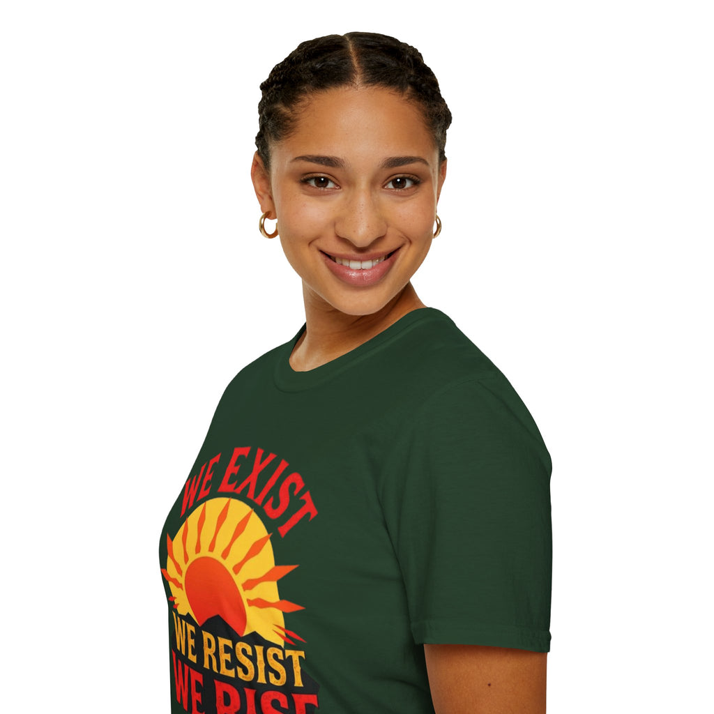 Unisex Softstyle T-Shirt, We Exist We Resist We Rise