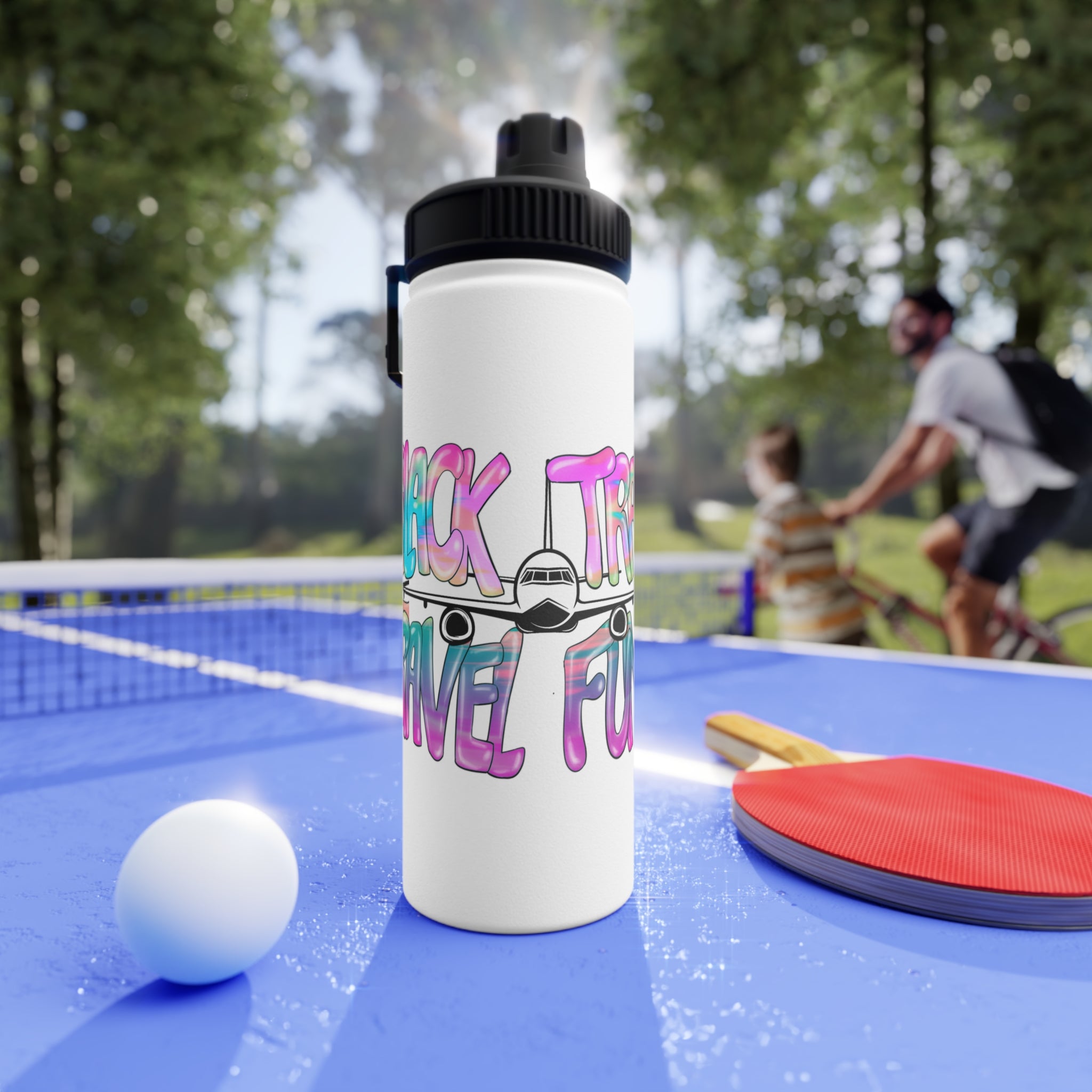 BTTF - Black Trans Travel Fund Logo Stainless Steel Sports Water Bottle