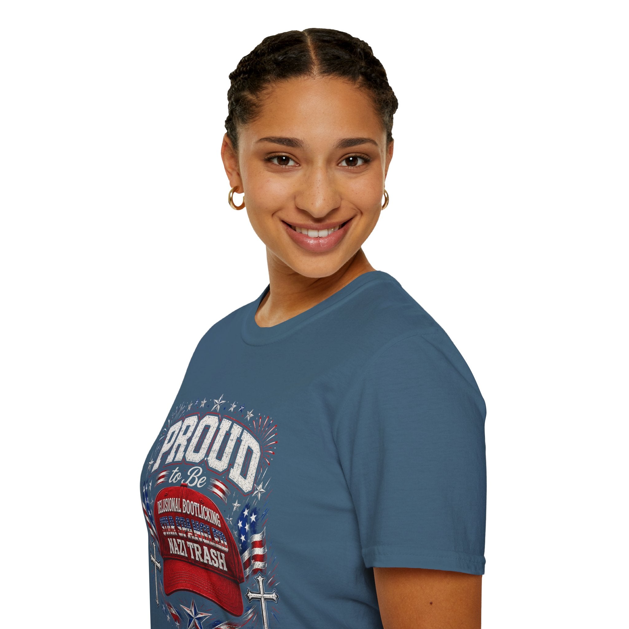 Star Spangled Awesome Graphic Tee ("Proud to Be Delusional Bootlicking Nazi Trash")