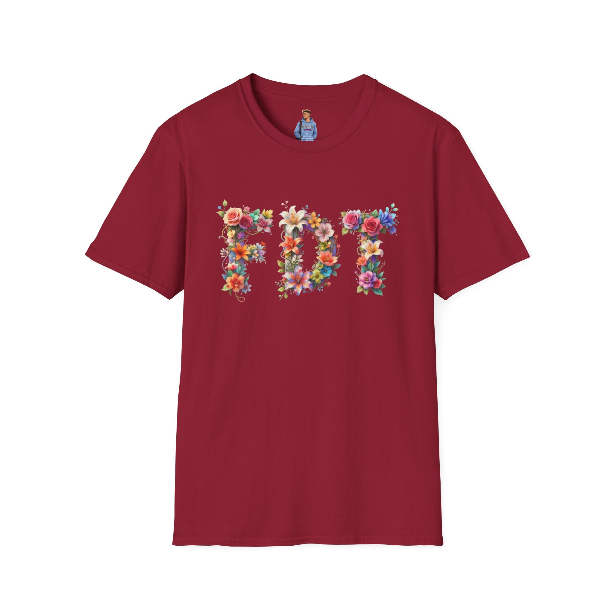 FDT Bold Floral Typography T-Shirt
