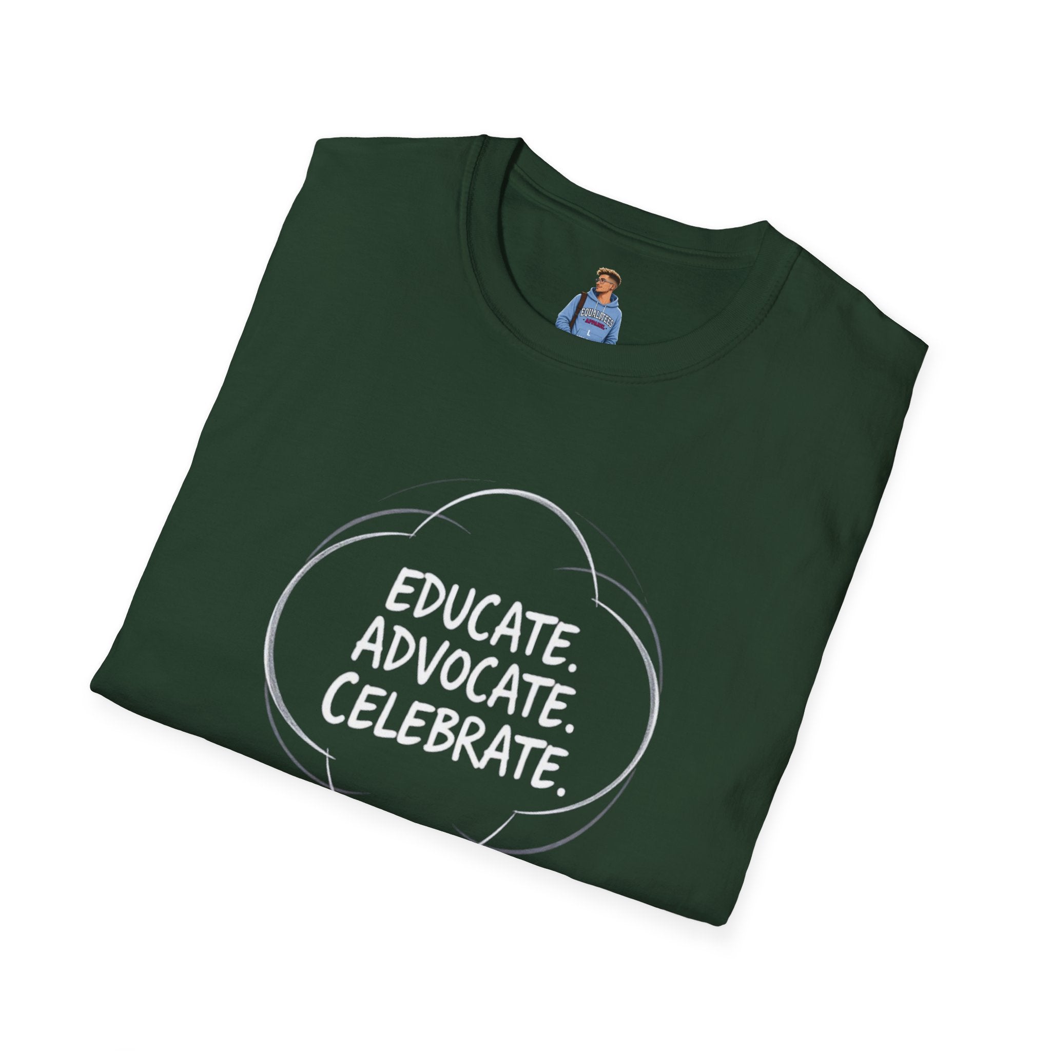Subtle Pride Educate Advocate Celebrate Minimalist T-Shirt for Every Occasion