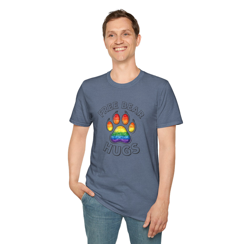 Free Bear Hugs Rainbow Paw T-Shirt