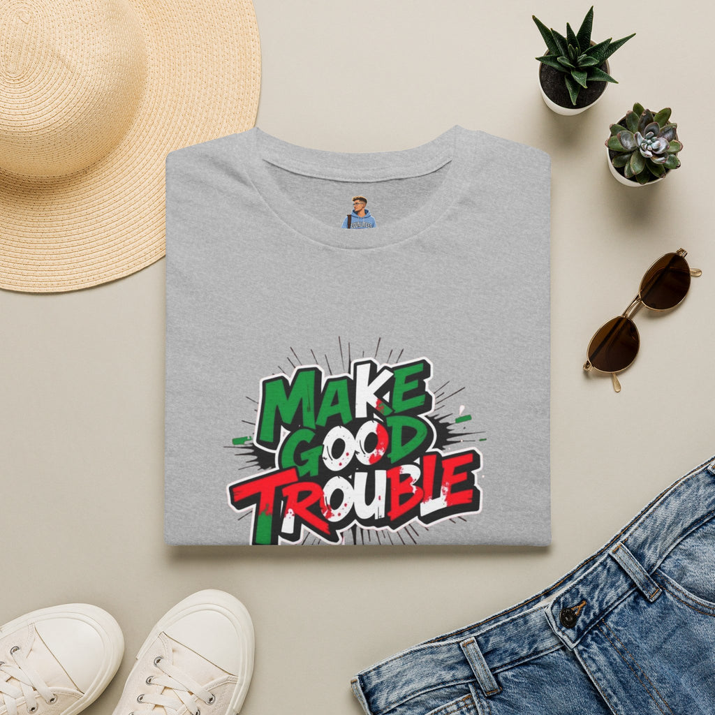 Camiseta unisex de estilo suave Make Good Trouble | Divertida camiseta gráfica para activistas y creadores de tendencias