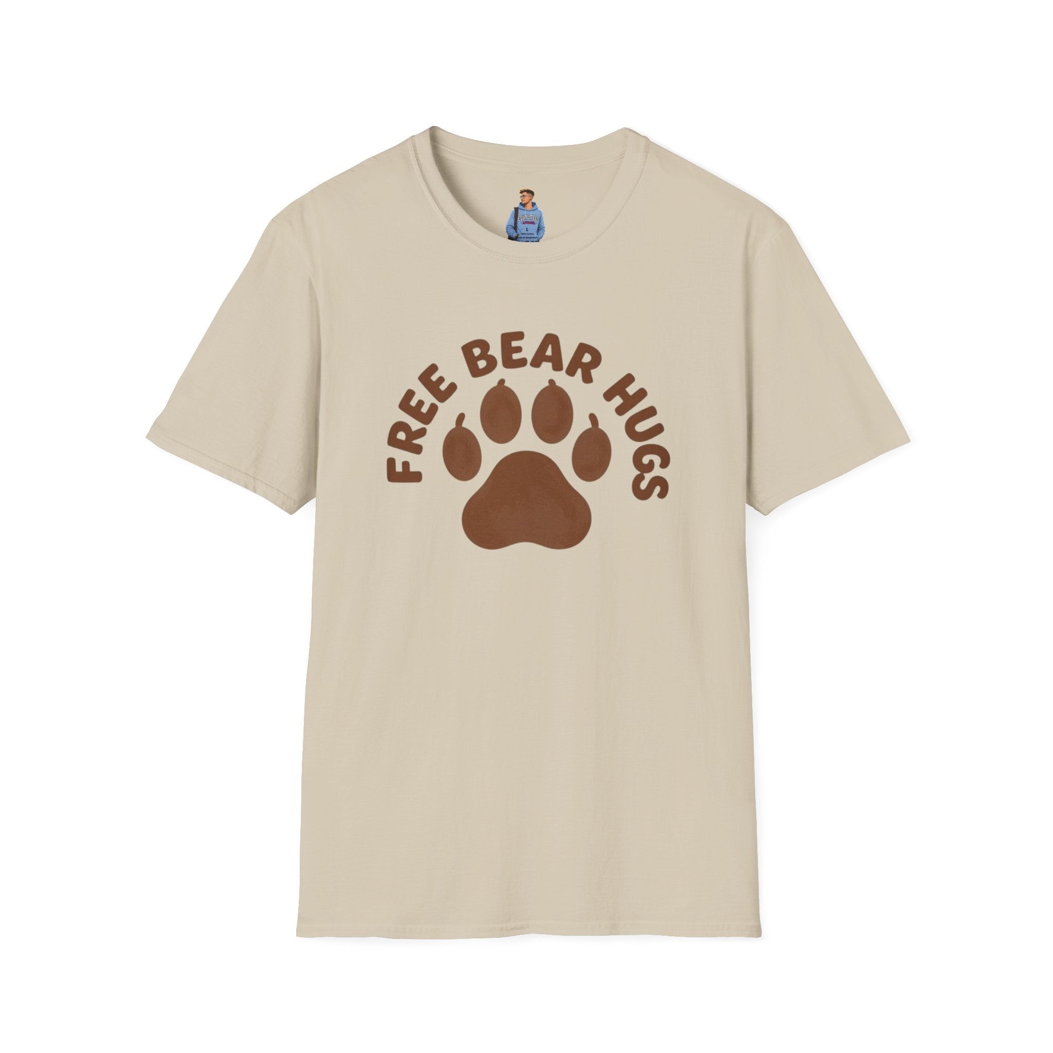 Free Bear Hugs T-Shirt — Cute Paw Print Wildlife Tee