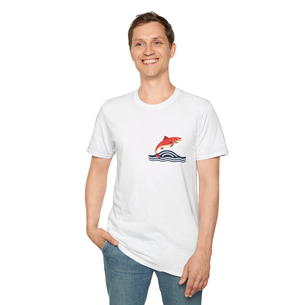 Jumping Salmon Native Pride Softstyle Unisex T-shirt