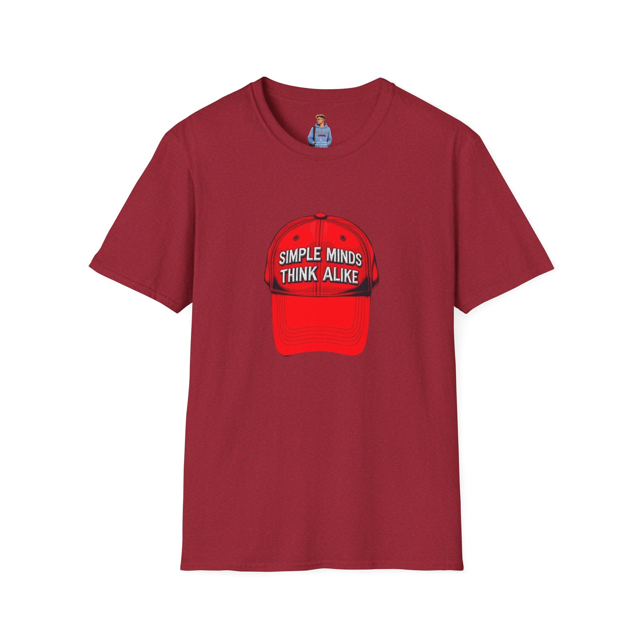 Camiseta unisex de estilo suave: camiseta gráfica con los lemas «Simple Minds Think Alike» y «Make America Think Again»