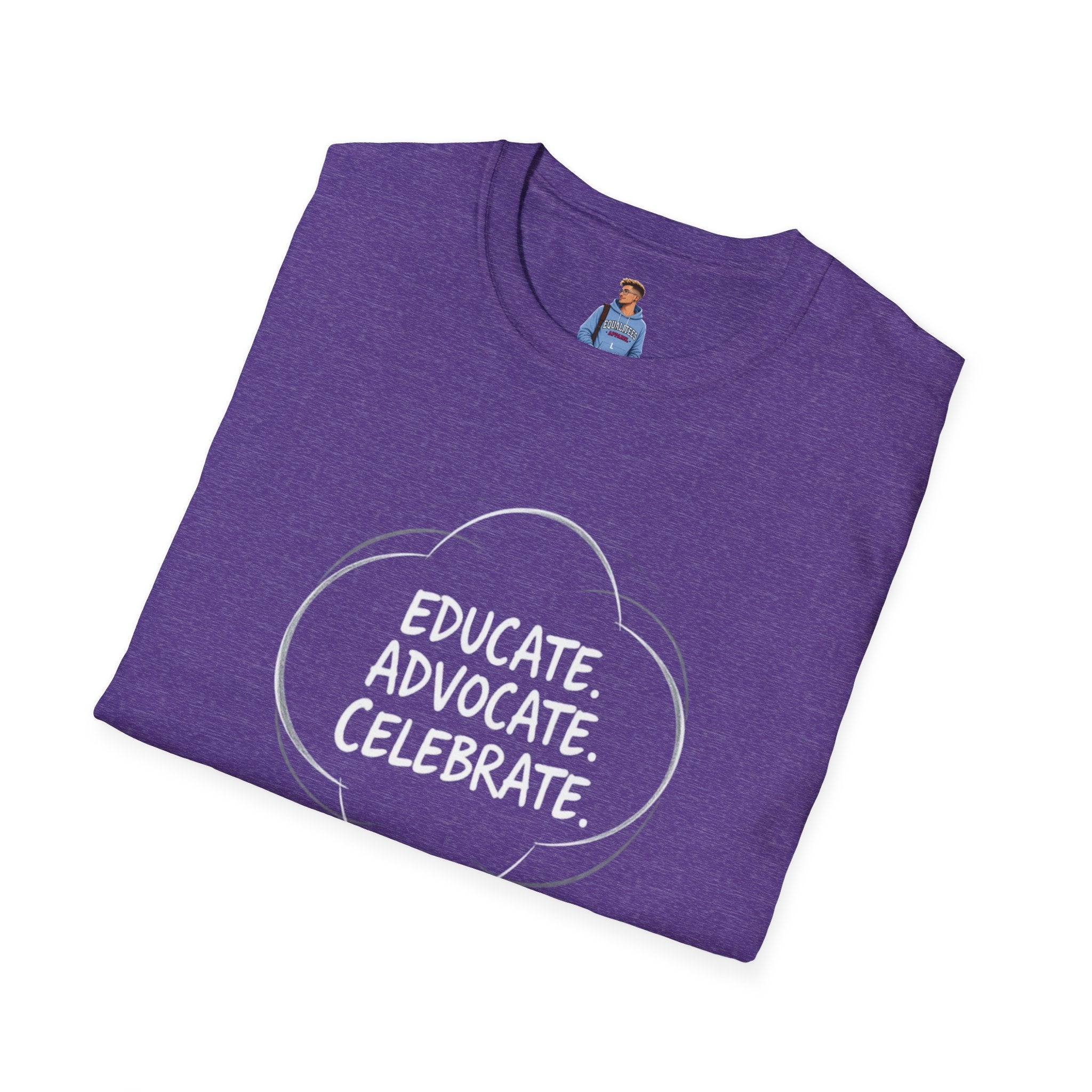 Subtle Pride Educate Advocate Celebrate Minimalist T-Shirt for Every Occasion