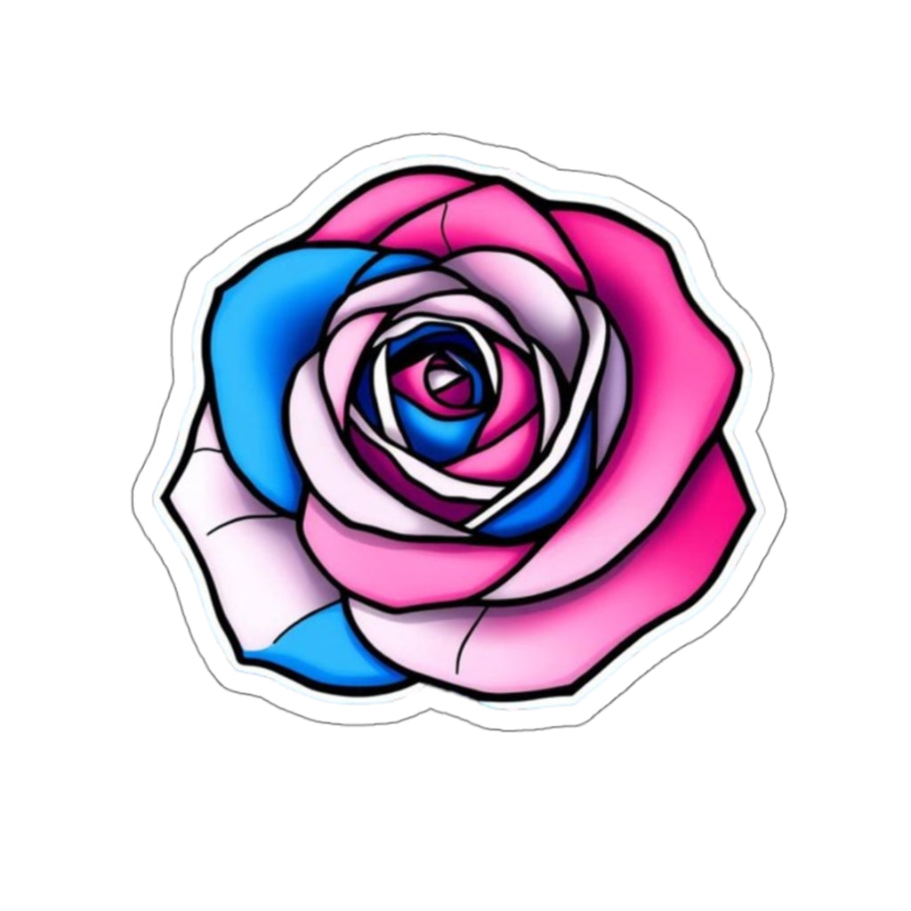 Die-Cut Stickers - Rose - Trans Colors Outlined - EqualiTees.Me