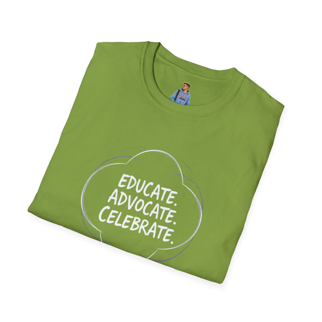 Subtle Pride Educate Advocate Celebrate Minimalist T-Shirt for Every Occasion