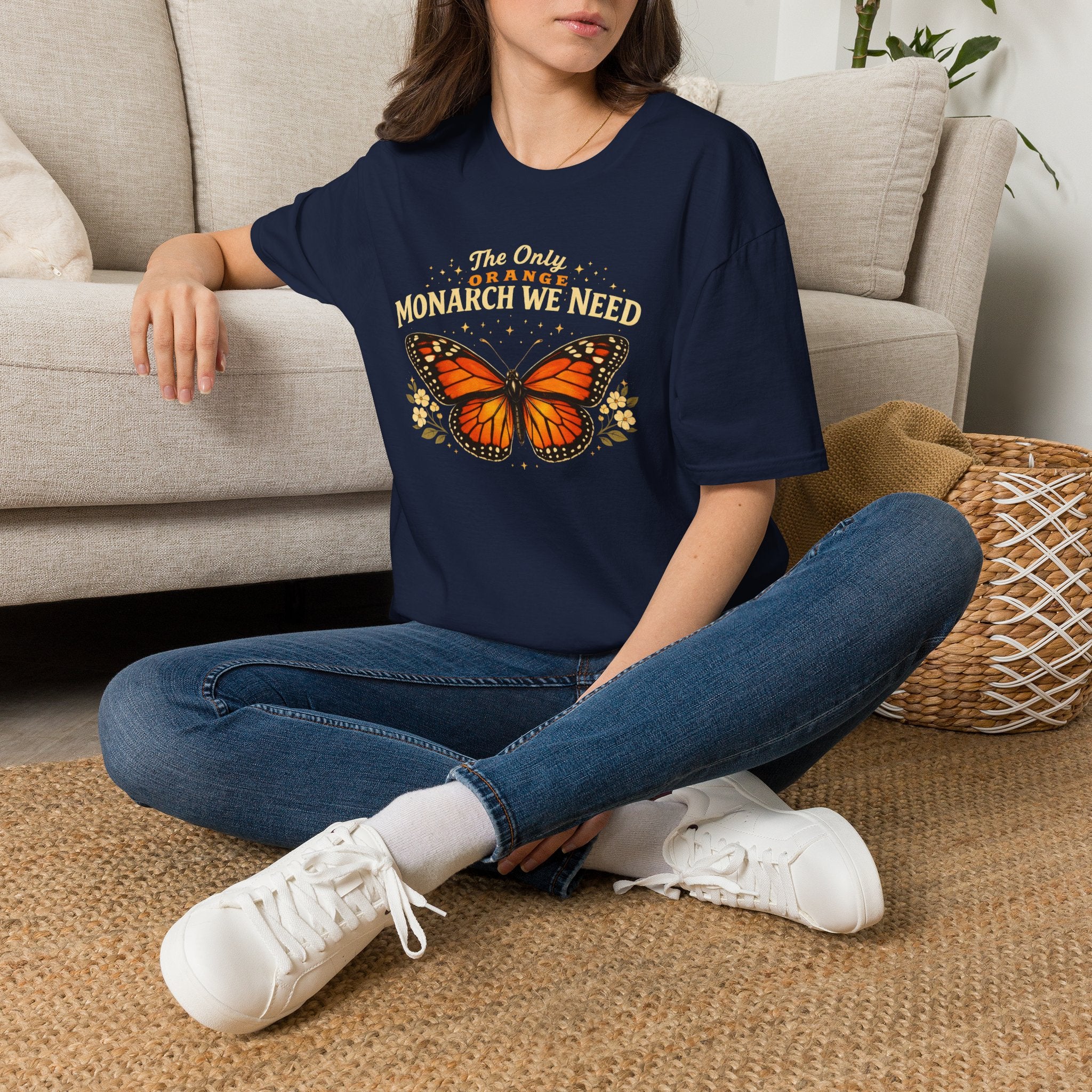 Monarch Butterfly T-Shirt — "The Only Orange Monarch We Need" No Kings Tee