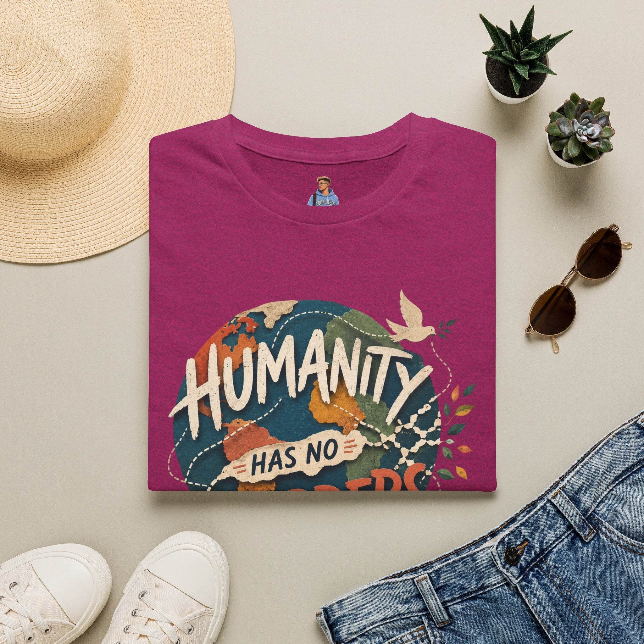 Humanity Has No Borders T-Shirt — Earth & Peace Graphic Tee