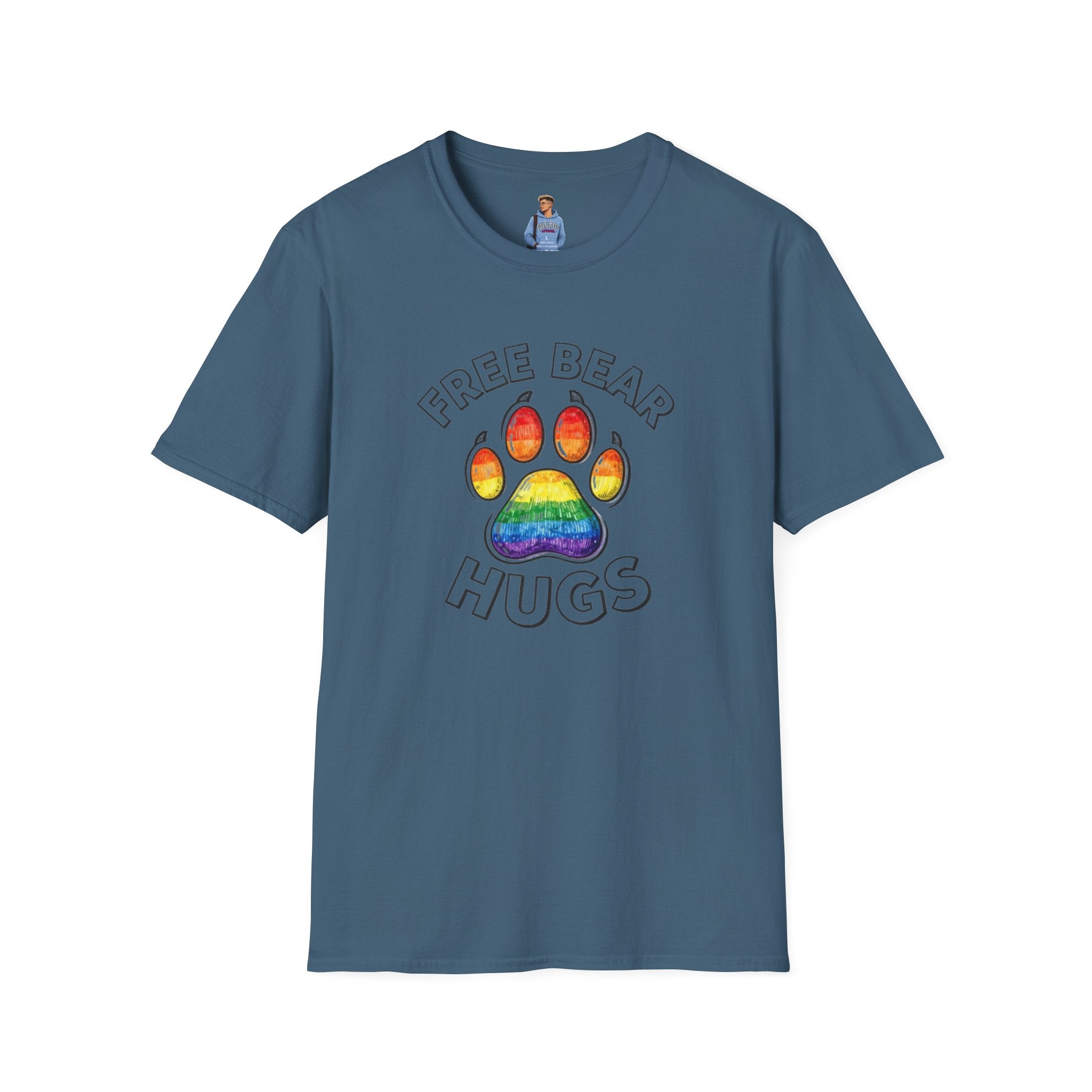 Free Bear Hugs Rainbow Paw T-Shirt