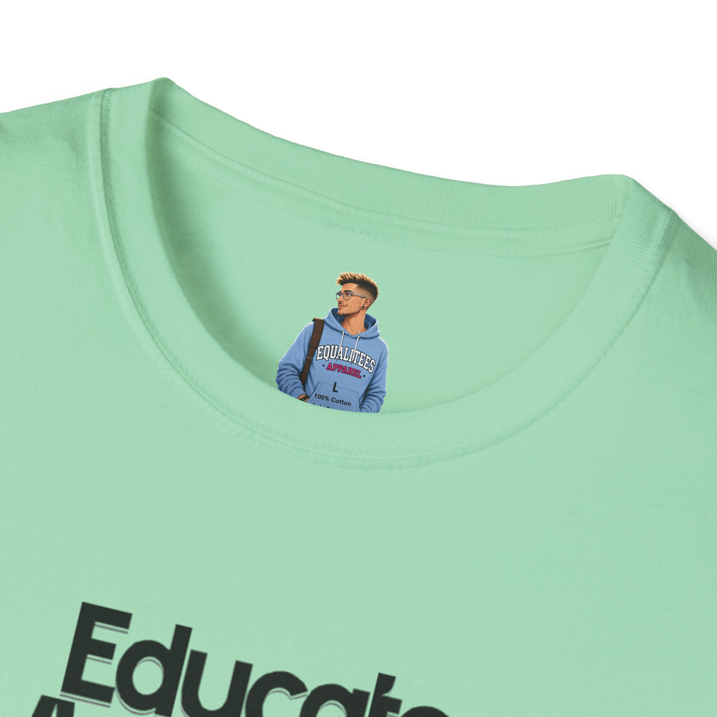 Teacher Advocate T-Shirt - Subtle Pride Educate Advocate Celebrate Design