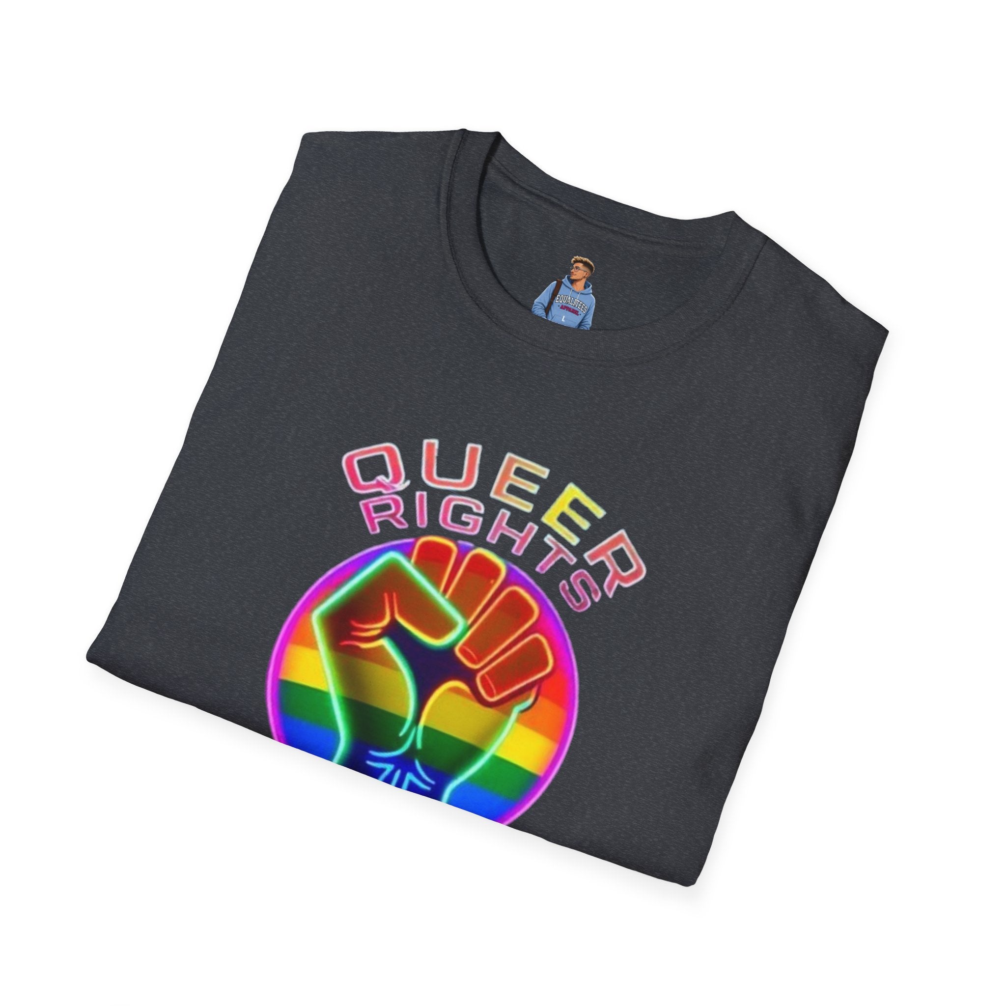 Unisex Softstyle T-Shirt - Queer Rights Are Human Rights Statement Tee