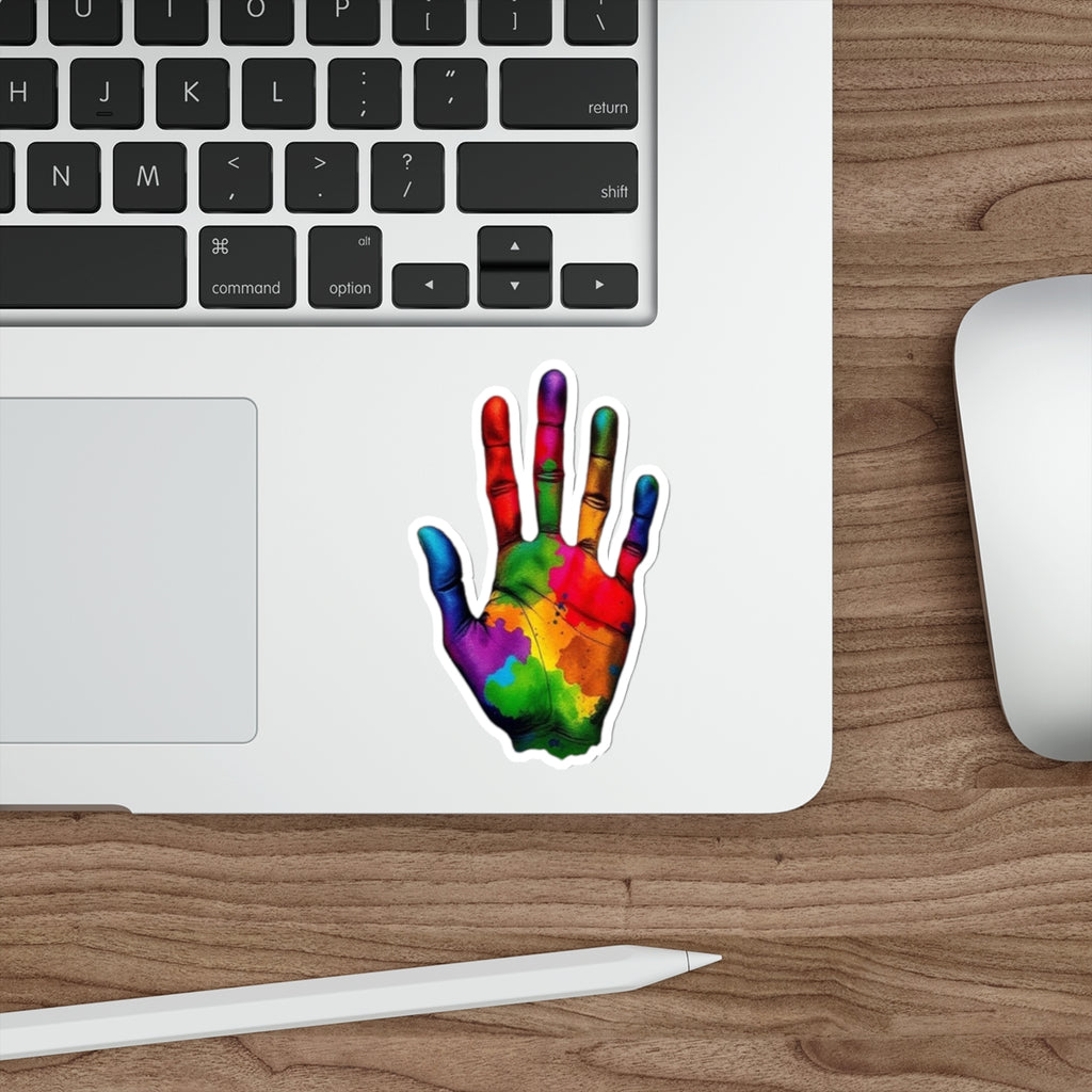 Die-Cut Stickers - Rainbow Handprint - EqualiTees.Me